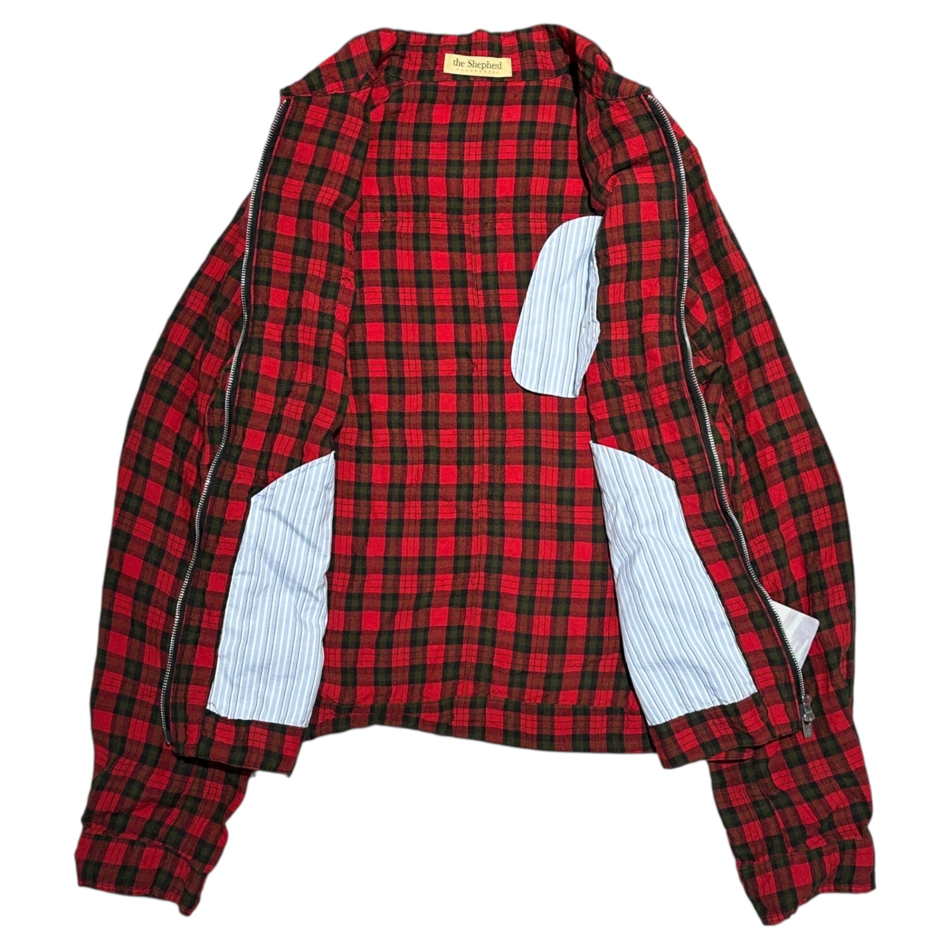 the Shepherd UNDERCOVER(ザ シェパード アンダーカバー) 25SS Check Linen Zip-Up Blouson チェック リネン ジップアップ ブルゾン US1E9201 4(L程度) レッド 参考定価82,500円＋税(税込)