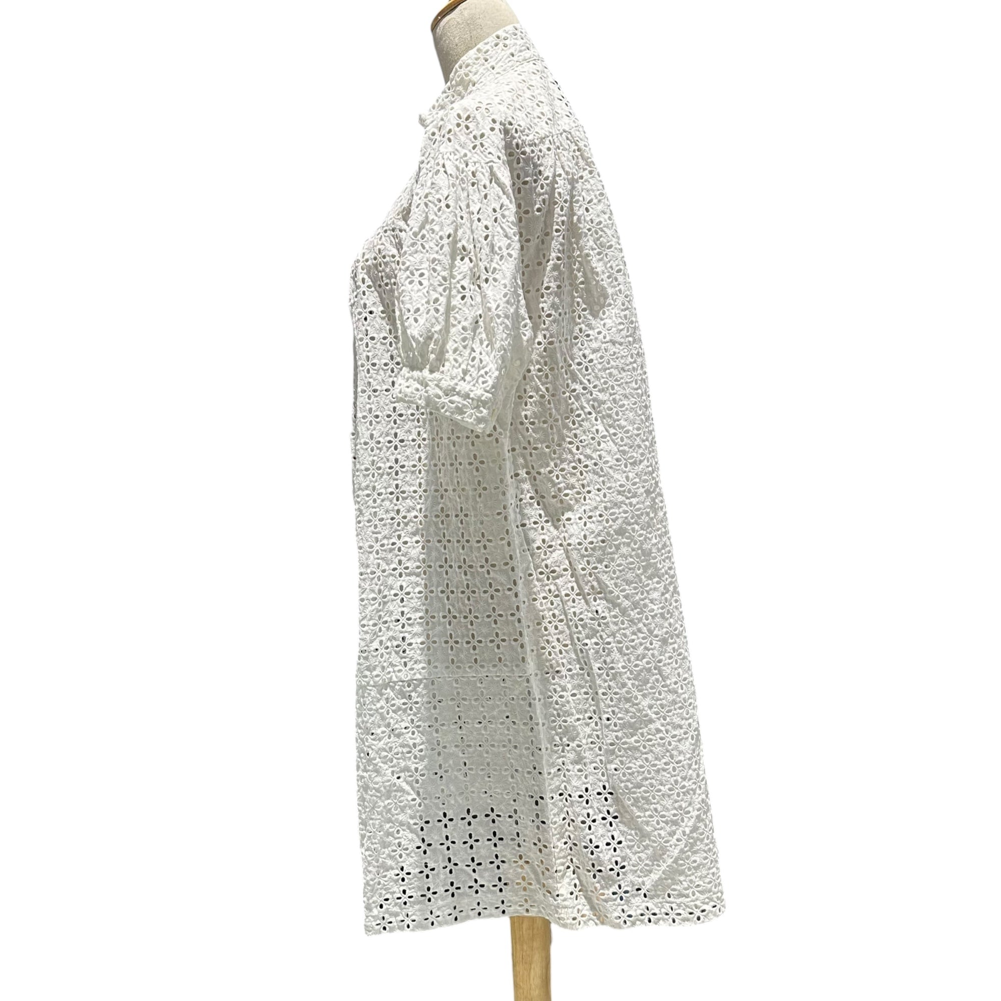 tricot COMME des GARCONS(トリココムデギャルソン) 09SS Cutwork Lace Front-Tuck Pullover Dress カットワーク レース フロント タック プルオーバー ワンピース TC-O028 M ホワイト AD2008