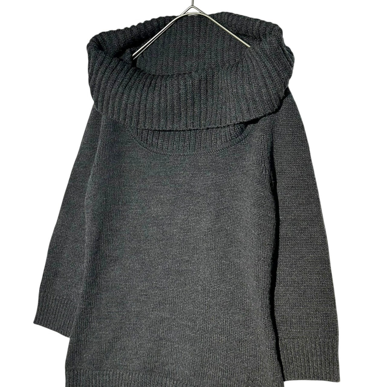 BURBERRY BLUE LABEL(バーバリーブルーレーベル) Long Sleeve Off-Turtleneck Knit 長袖 オフタートルネック ニット FBF06-631-08 38(M程度) グレー