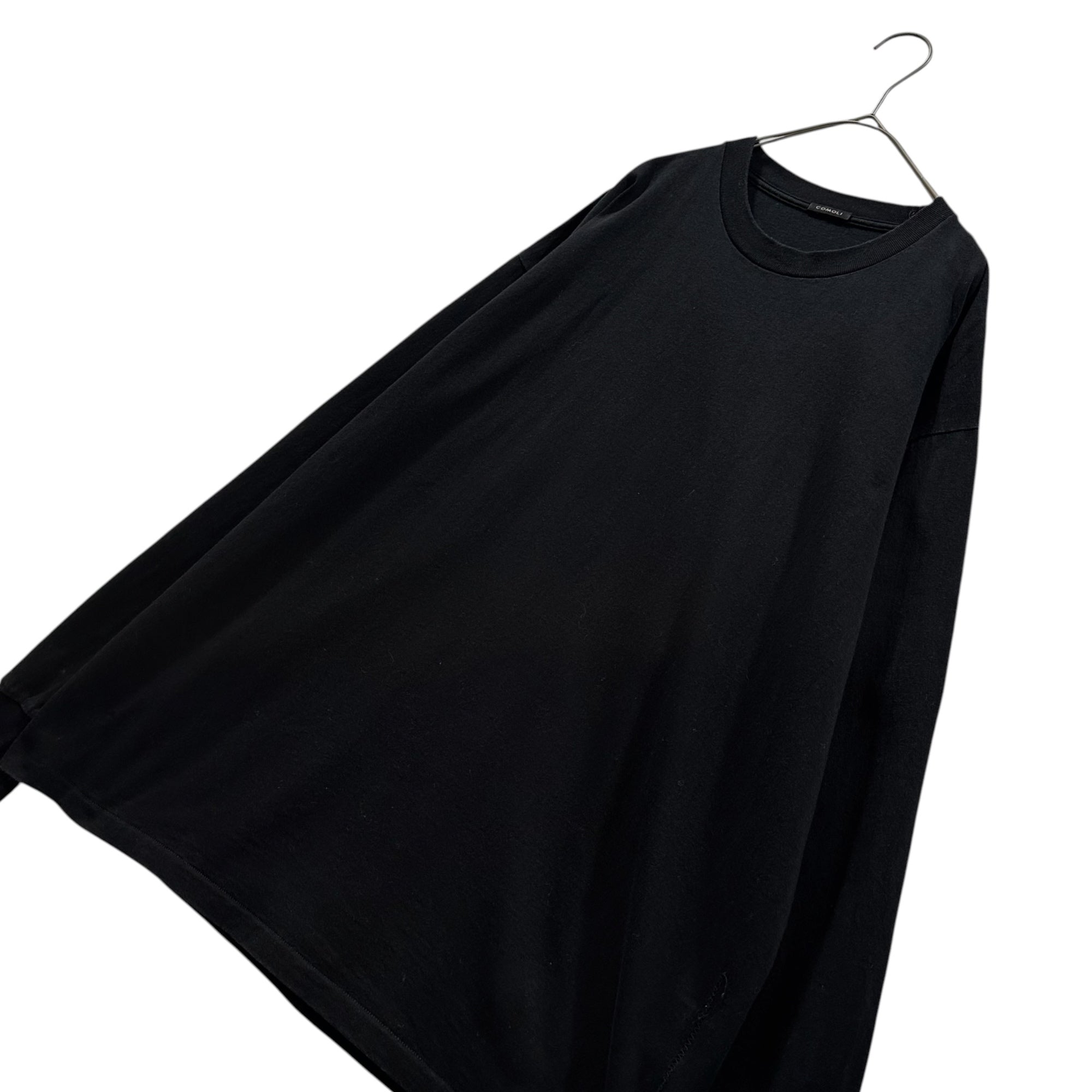 COMOLI(コモリ) 2025SS COTTON JERSEY L/S T-SHIRT コットン ジャージ 長袖 Tシャツ B01-05009 4 ブラック