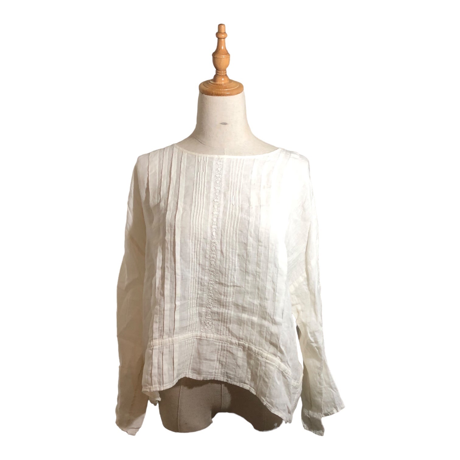 Vlas Blomme(ヴラスブラム) linen blouse コルトレイク リネン ブラウス 131034 1(S) ホワイト