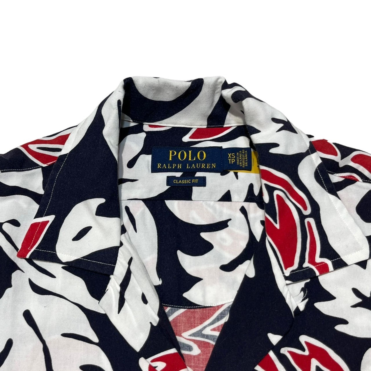 POLO RALPH LAUREN(ポロラルフローレン) All-over pattern aloha shirt 総柄 アロハシャツ XS  ネイビー×レッド