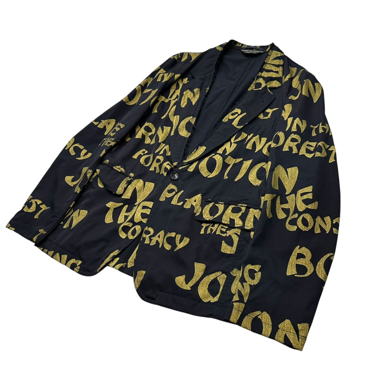 COMME des GARCONS HOMME PLUS(コムデギャルソンオムプリュス) 2007SS Golden Boy Era Painted Tailored Jacket ゴールデンボーイ期 ペイント テーラード ジャケット PS-J081 M ブラック×ゴールド AD2006 00s アーカイブ