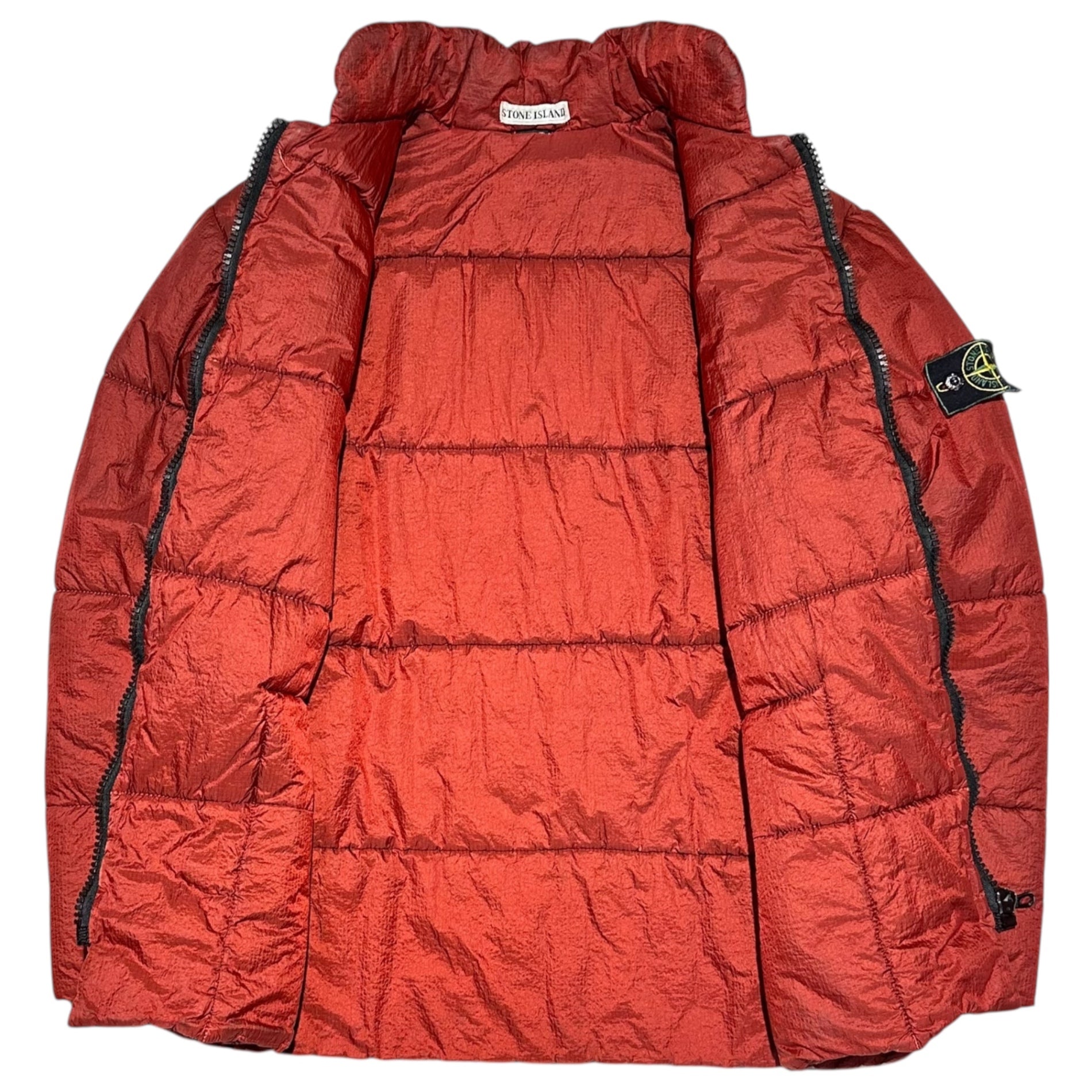 STONE ISLAND(ストーンアイランド) 95AW by Massimo Osti Puffer Jacket マッシモオスティ期 ナイロン メタル ダウン ジャケット 23154L33 M レッド 90's 90年代 グリーンエッジ アーカイブ