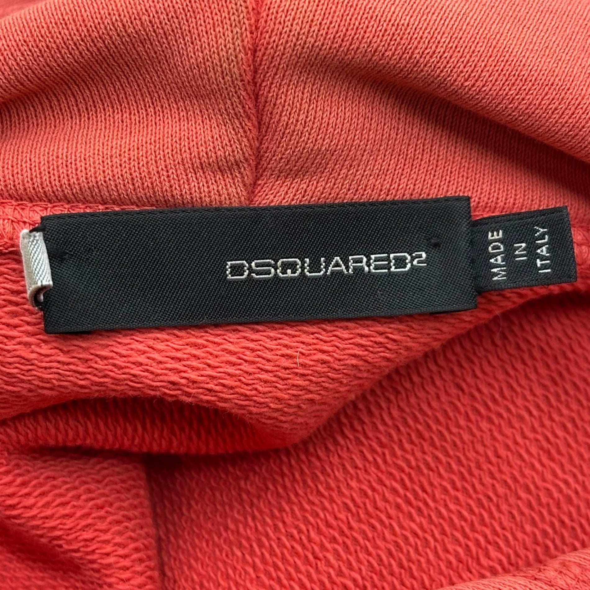 DSQUARED2(ディースクエアード) 09SS Destroy Emblem Print Cargo Pocket Hoodie デストロイ エンブレム プリント カーゴ ポケット フーディー 71 GP239 L ピンク 00's プルオーバー パーカー