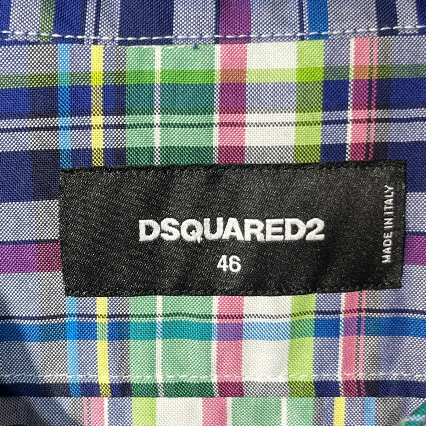 DSQUARED2(ディースクエアード) 3 layered S/S shirt 3レイヤード 半袖 シャツ S74DL0840 46(M程度) マルチ