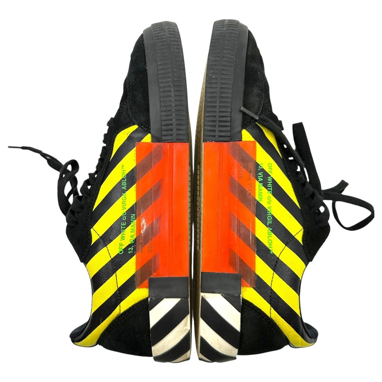 Off-White(オフホワイト) LOW VULCANIEZD ロゴ ローカット スニーカー OMIA085E19C210476040 42(26.5cm) ブラック×イエロー