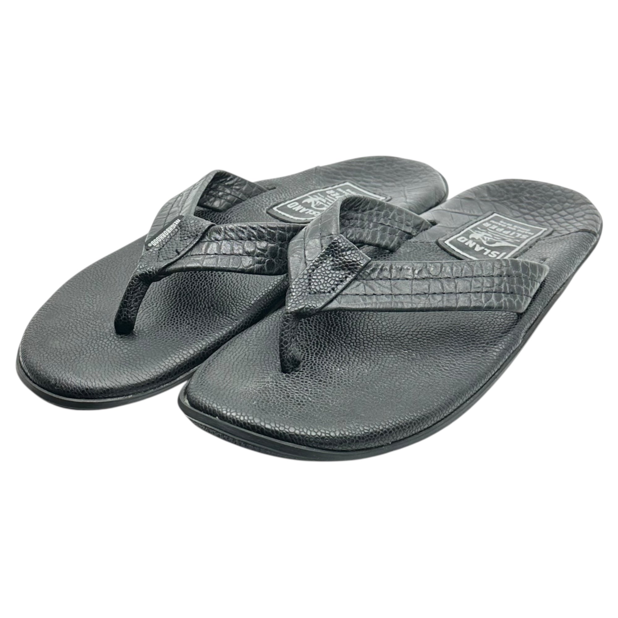 NEIGHBORHOOD×ISLAND SLIPPER(ネイバーフッド×アイランドスリッパ) 23SS NH X ISLAND SLIPPER.LEATHER SANDAL レザー サンダル 231GSISN-FW01 27cm ブラック コラボ