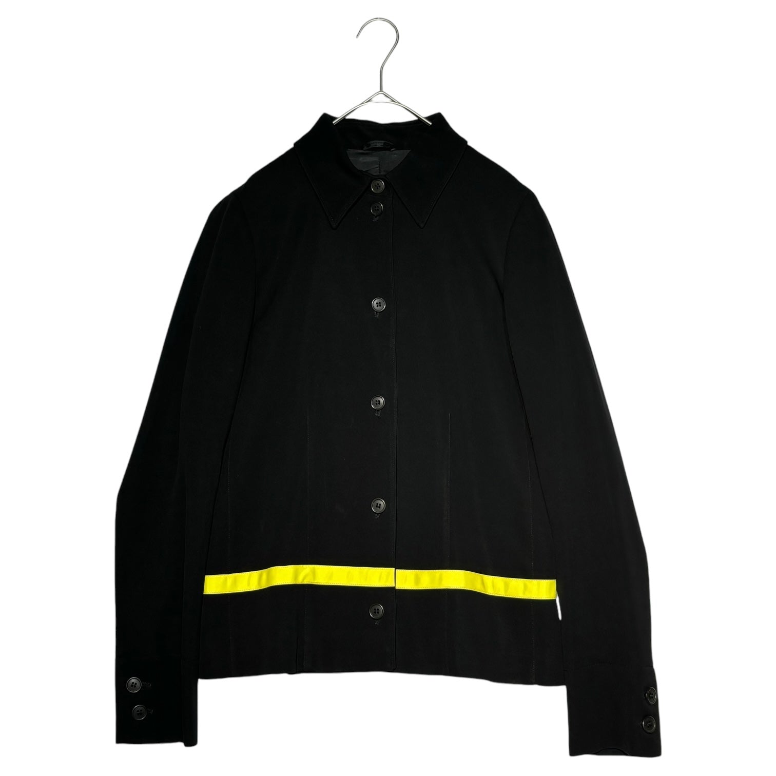 HELMUT LANG(ヘルムートラング) 90~00's reflector tape decoration jacket リフレクターテープ 装飾 ジャケット ブラック×イエロー