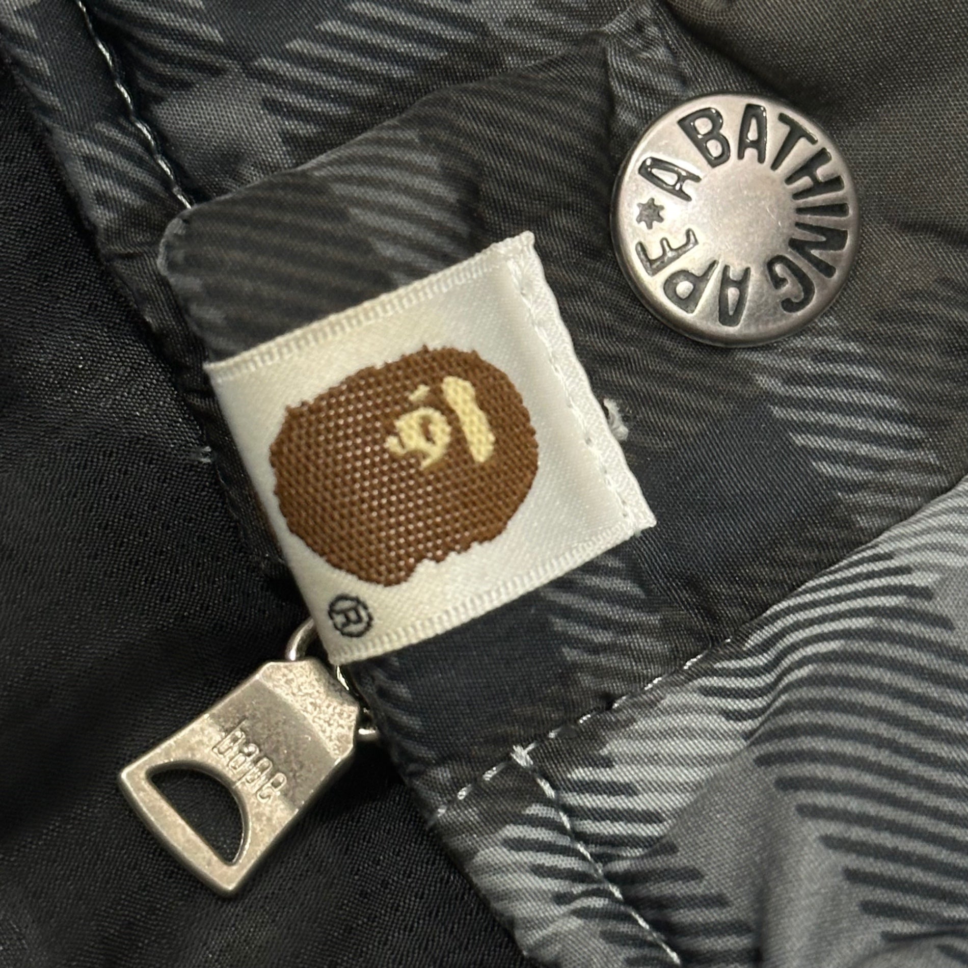 A BATHING APE(アベイシングエイプ) 2000's Tartan Padded Jacket タータンチェック パテッド ジャケット M グレー 中綿