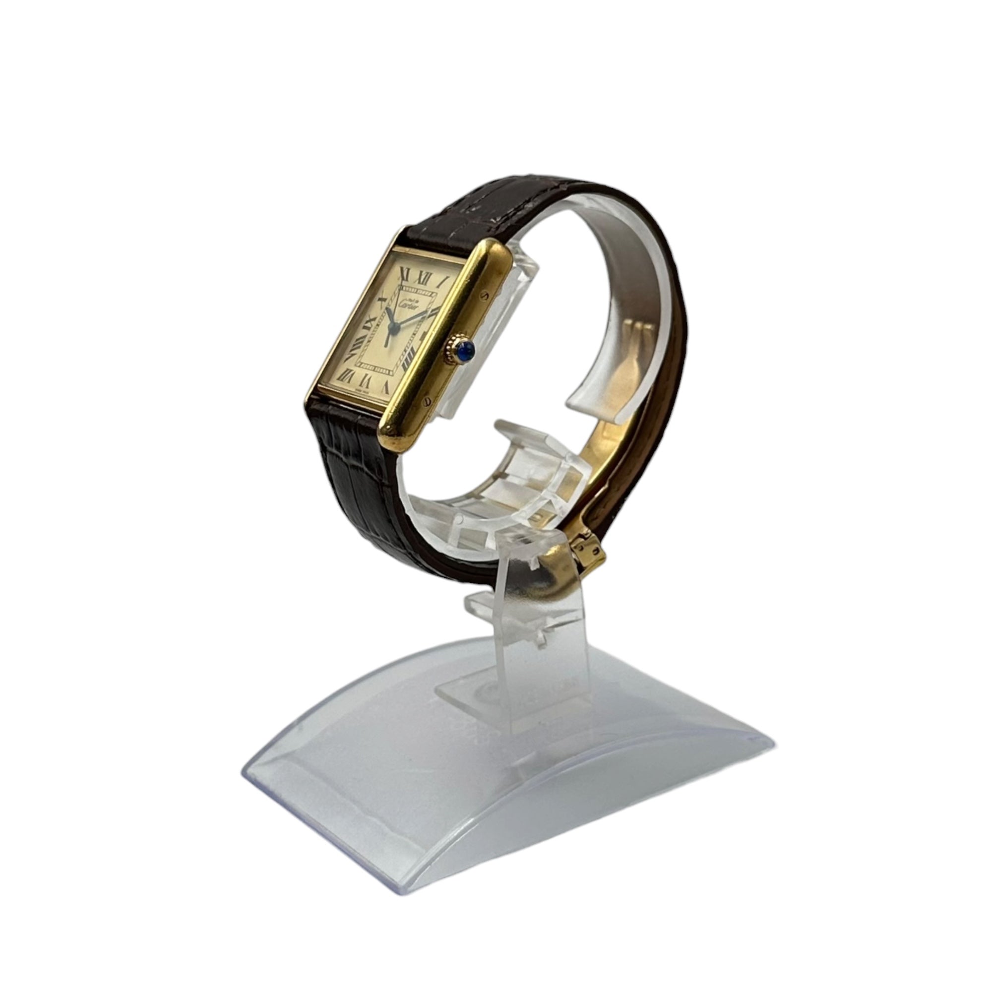 Cartier(カルティエ) 2001's~2002's Must Tank GM Ivory Roman Dial マストタンク クオーツ 腕時計 Ref. 2413 GM(XL) ゴールド 稀少サイズ メンズ着用可 クオーツ