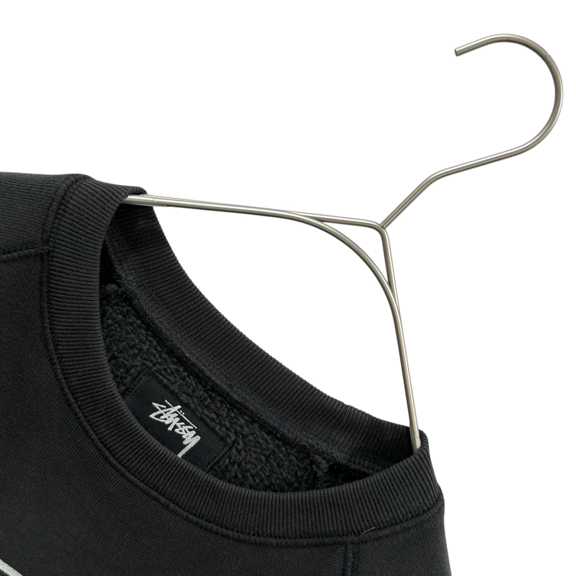 STUSSY(ステューシー) Overlock Varsity Raglan Sweatshirt オーバーロック ヴァーシティ ラグラン スウェット M ブラック 15.8oz