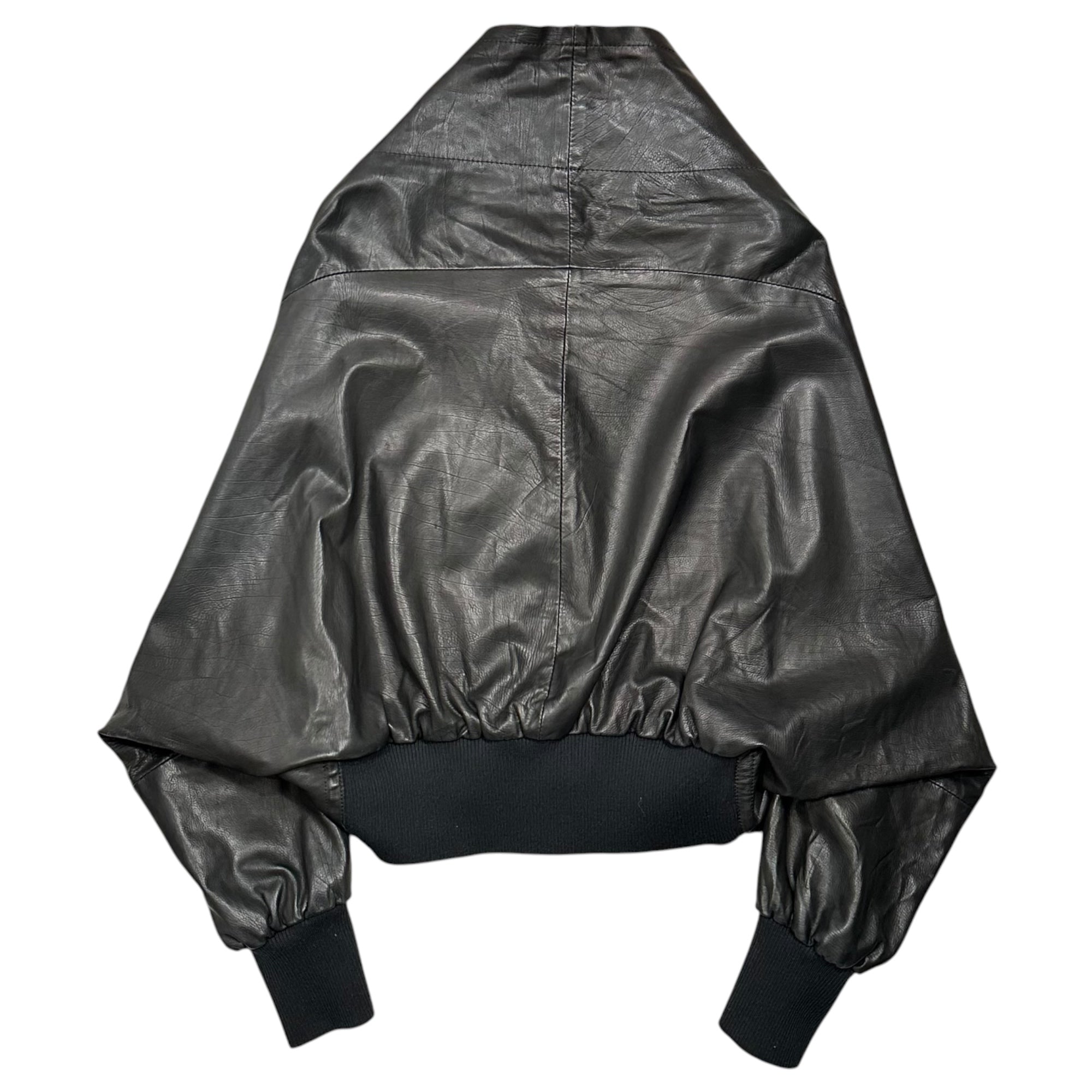 Y's(ワイズ) “Haori” Dolman-Sleeve Cowhide Leather Jacket 「羽織」 ドルマン スリーブ カウレザー ジャケット YW-J33-710 1(S程度) ブラック 男性着用可能