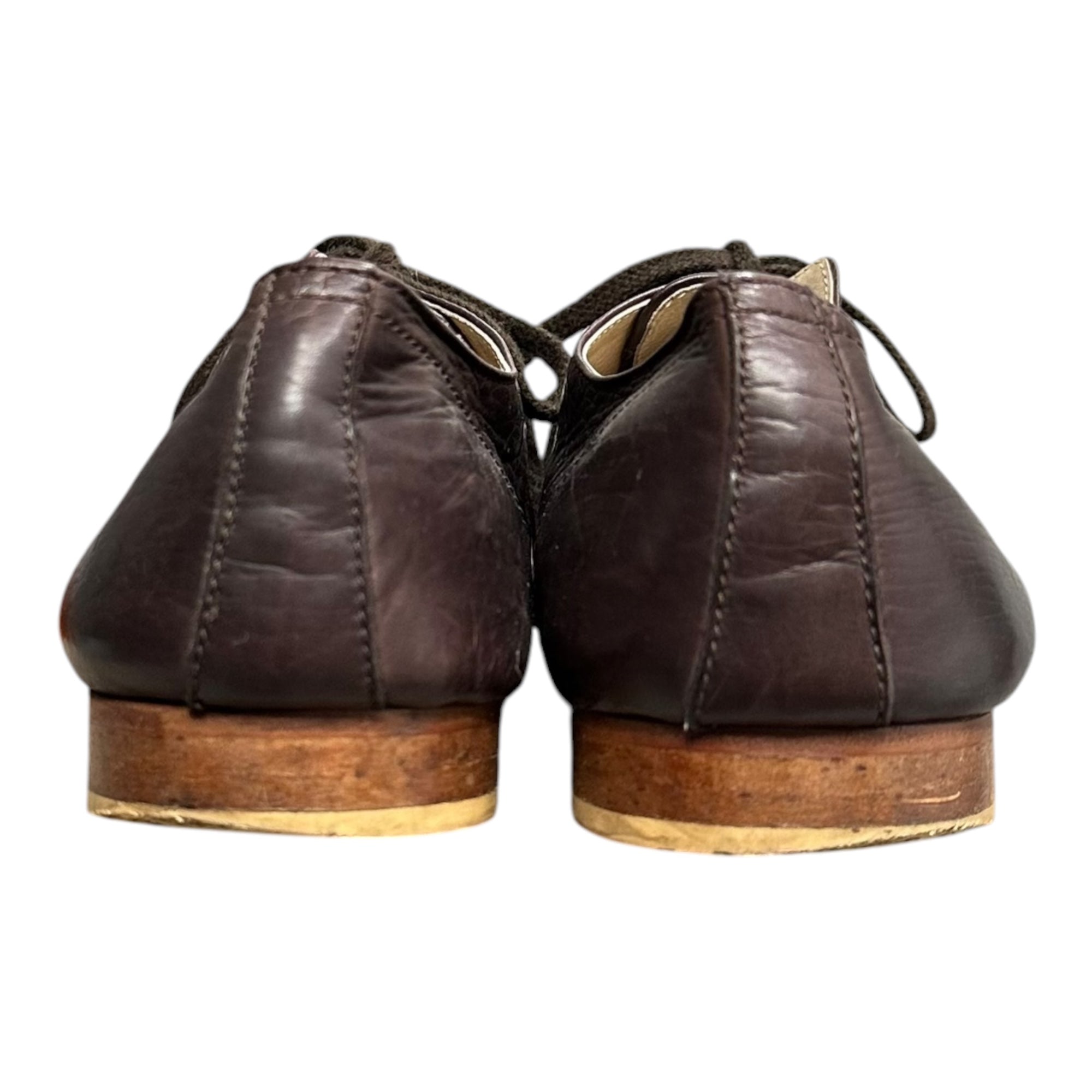 Christopher Nemeth(クリストファーネメス) 00's Toe-stitched 4-eyelet leather shoes トゥ ステッチ 4ホール レザー シューズ 27.0cm ダークブラウン