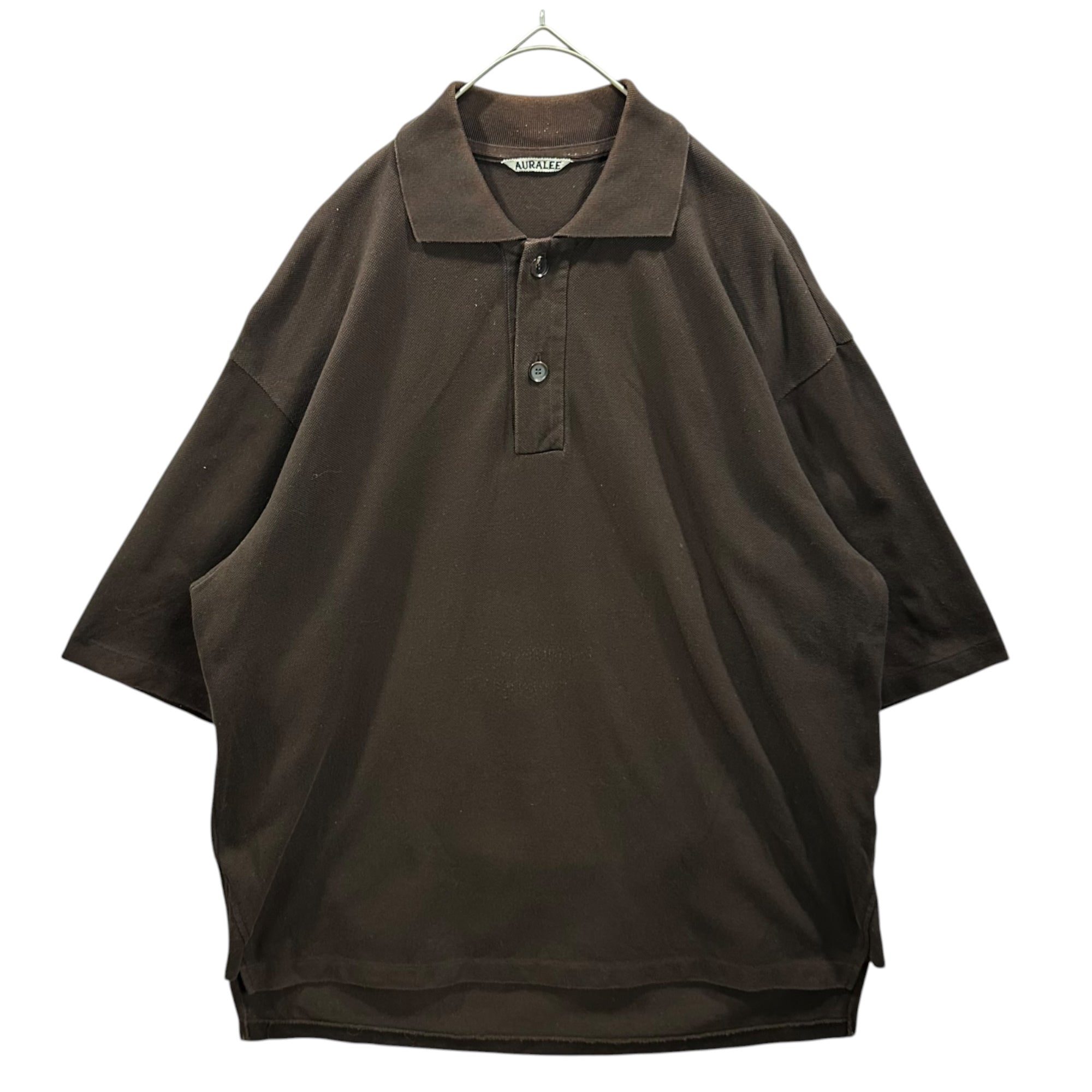 AURALEE(オーラリー) 2021SS SUPER FINE COTTON SALT SHRINK PIQUE BIG POLO スーパー ファイン コットン ソルト シュリンク ビッグ ポロシャツ A21SP01EK 4 ブラウン