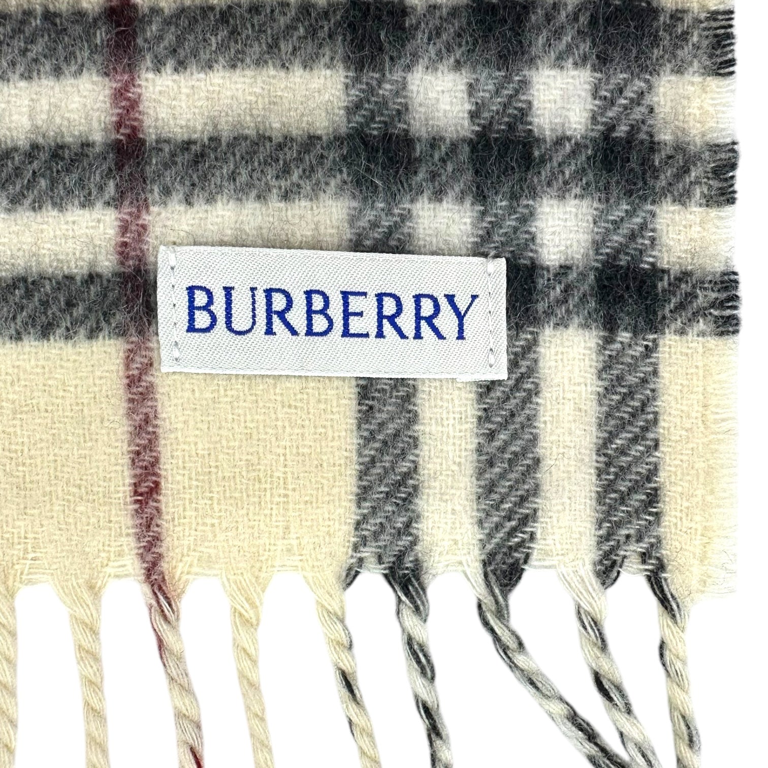 BURBERRY(バーバリー) 現行品 Reversible Check Cashmere Scarf リバーシブル チェック カシミア スカーフ ストール マフラー 168 × 30cm アイボリー 参考定価92,400円