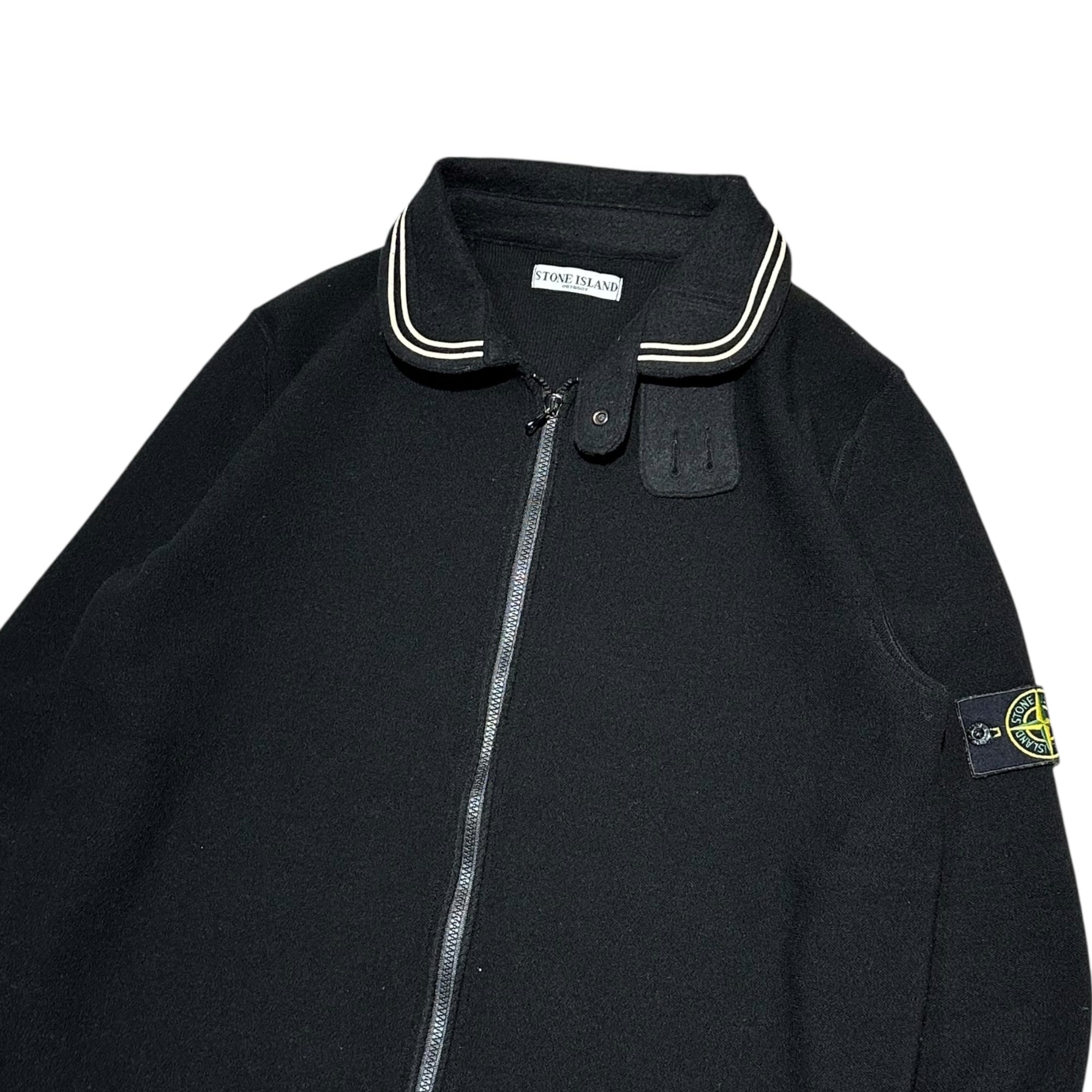 STONE ISLAND(ストーンアイランド) 06AW Archive Zip-Up Knit Jacket アーカイブ ジップアップ ニット ジャケット 451557B1 表記消(L程度) ブラック 00's
