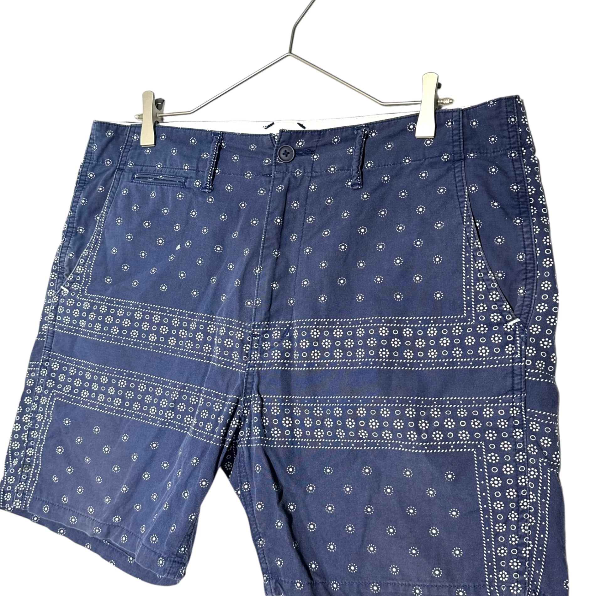 BEDWIN(ベドウィン) 4/L MILITARY OG BANDANA PANTS "MARCY" ミリタリー オリジナル バンダナ ショーツ 表記無(L程度) ブルー ハーフ ショート パンツ