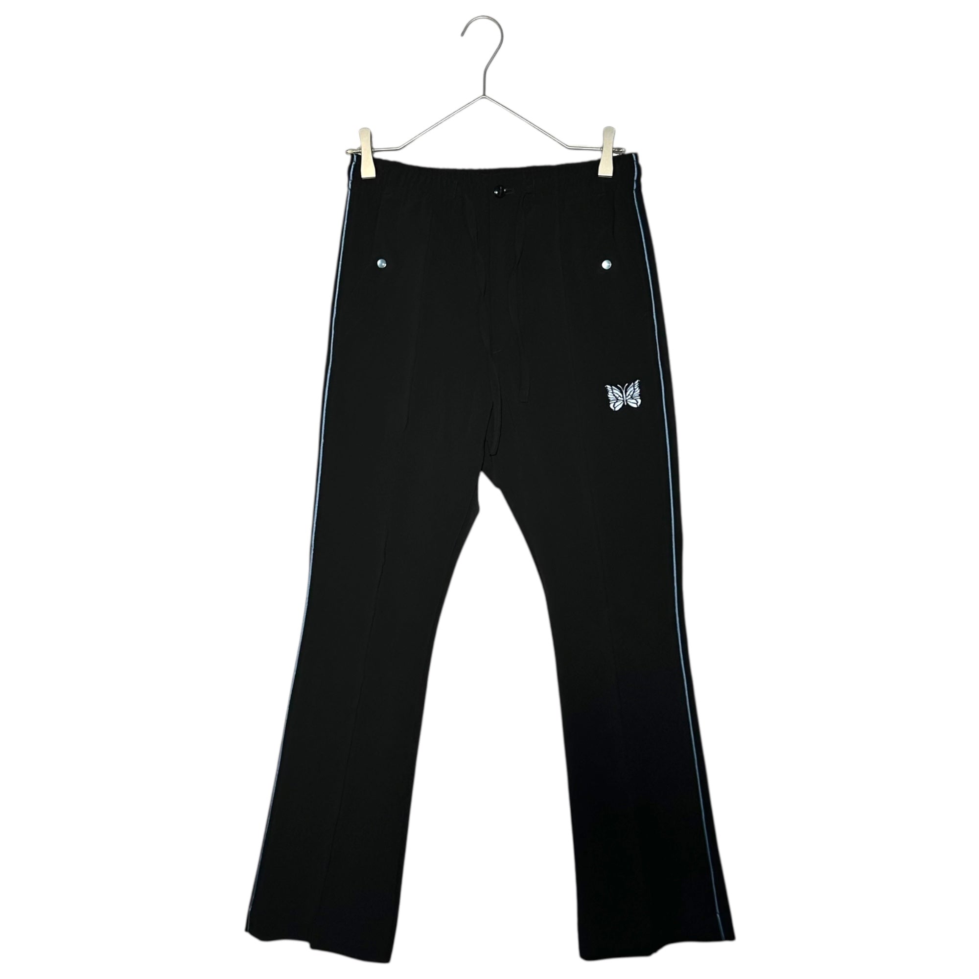 NEEDLES(ニードルズ) Piping Cowboy Pant-PE/PU Double Cloth パイピング カウボーイ パンツ MR202 S ブラック×スカイブルー スラックス ロゴ イージー