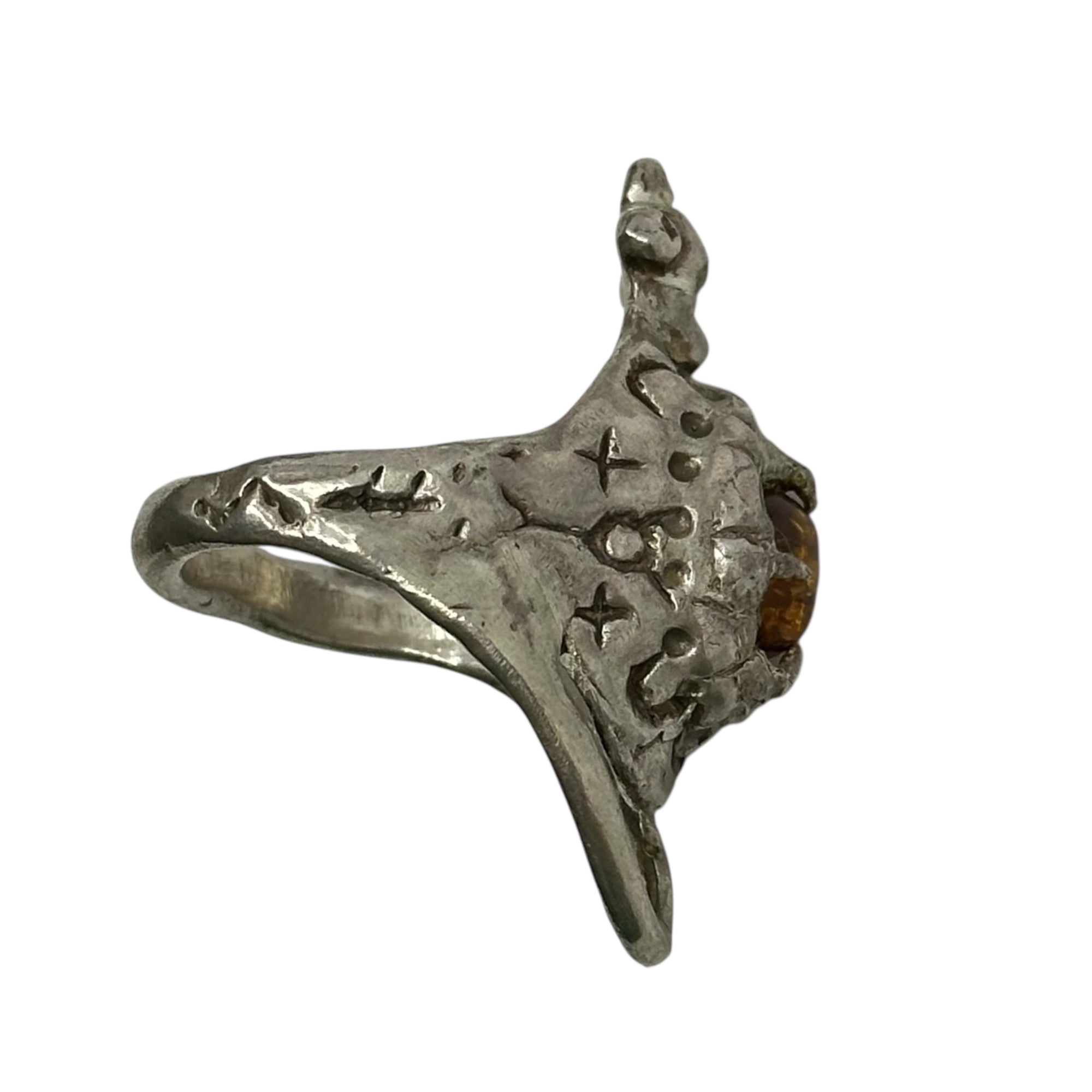 STONE BELLY(ストーンベリー) 925 Silver DRAQULA'S FOSSIL RING ドラキュラ 化石 リング 琥珀 シルバー 18号 シルバー 指輪 ストックホルム発ブランド