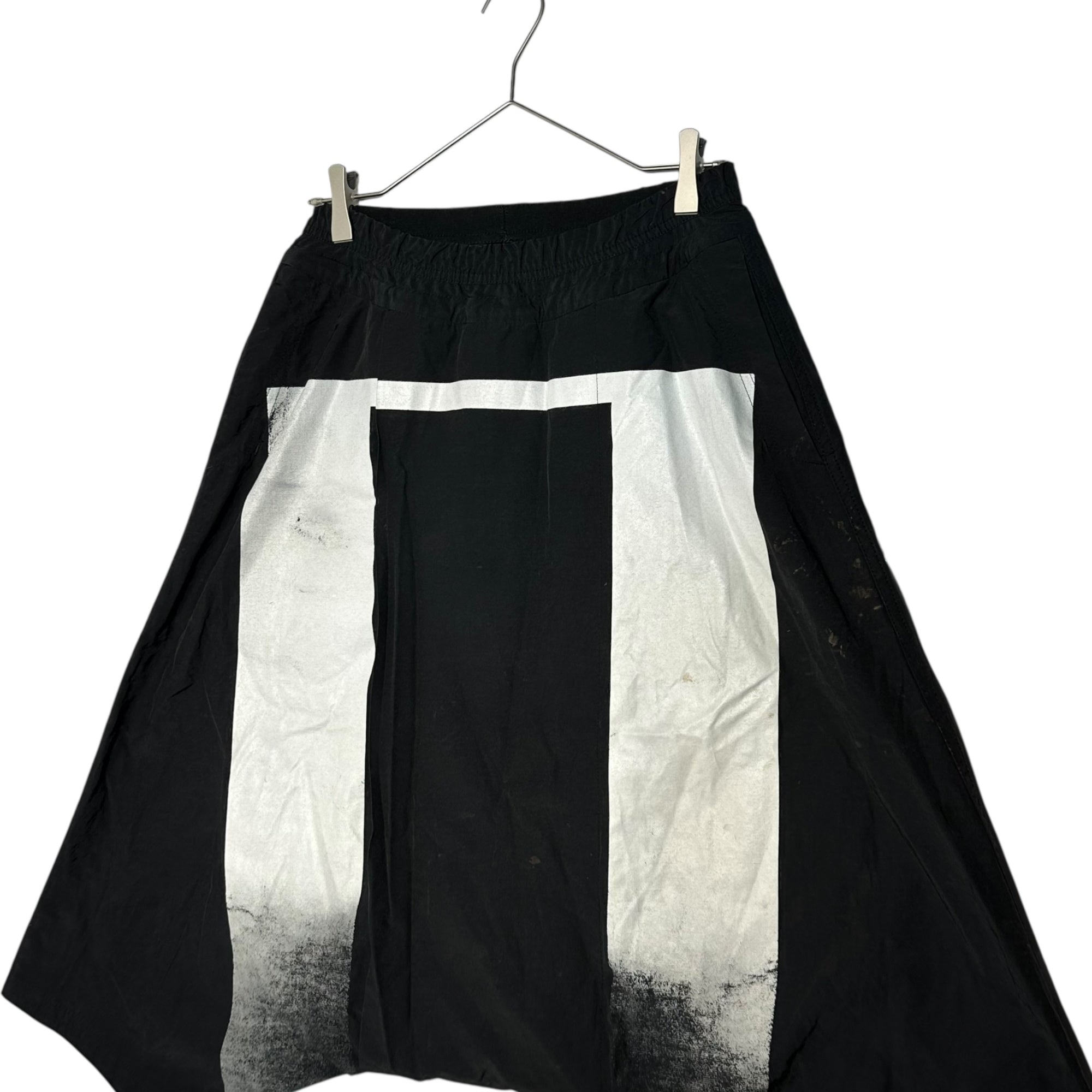 NILoS(ニルズ) 16AW White Paint Layered Sarouel Shorts Pants ホワイト ペイント 重ね サルエル ショーツ パンツ 560PAM6-P 1(S程度) ブラック×ホワイト