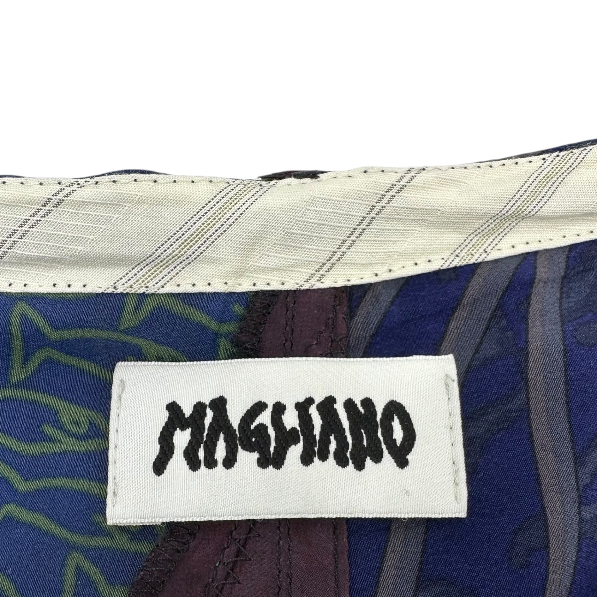 MAGLIANO(マリアーノ) SURPLUS SILK EDUARDO PIJAMA PANTS シルク 総柄 パジャマ パンツ N68011540 M パープル×ブルー