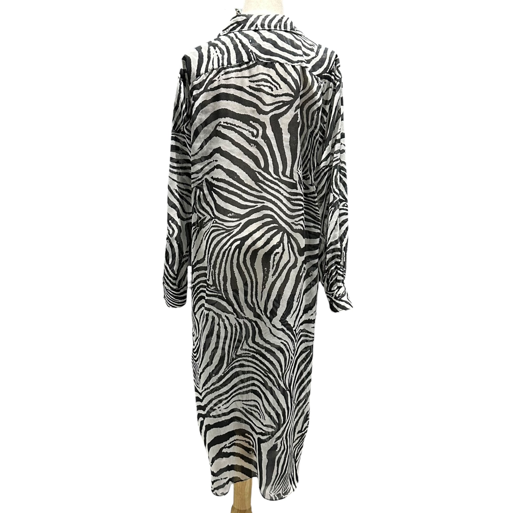 COMME des GARCONS JUNYA WATANABE(コムデギャルソンジュンヤワタナベ) 20AW Zebra Muslin Shirt Dress ゼブラ モスリン シャツ ドレス ワンピース JF-O014 S ホワイト×ブラック AD2020