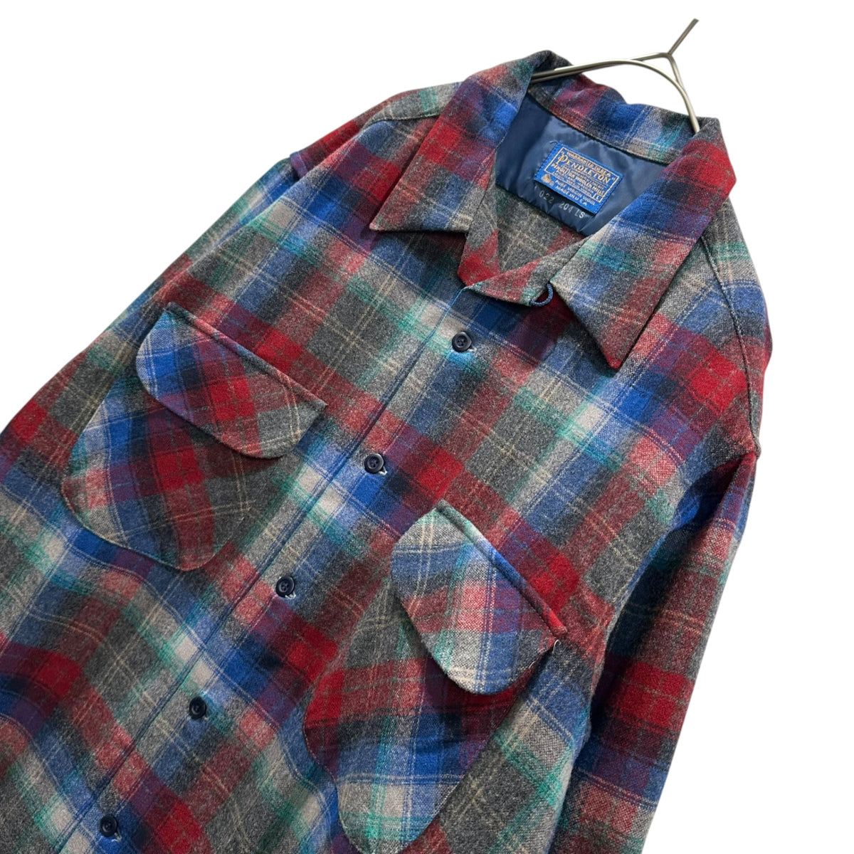 PENDLETON(ペンドルトン) 1970's Board Shirt - Ombre Check ボード シャツ オンブレ チェック L ブルー×レッド 70年代 ネルシャツ