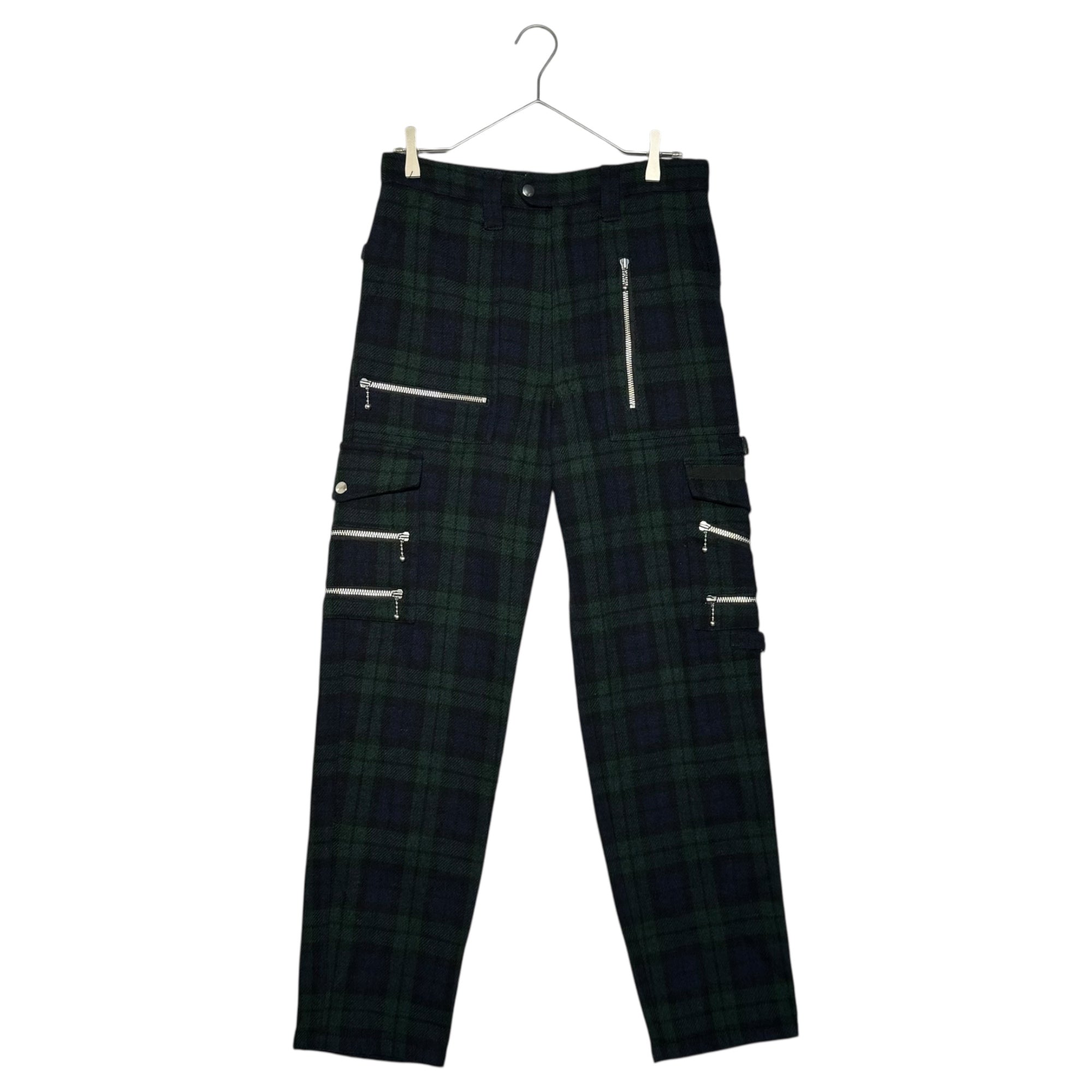 666(トリプルシックス) Army Zip Wool Bondage Pants アーミー ジップ ウール ボンテージ パンツ L グリーン×ネイビー