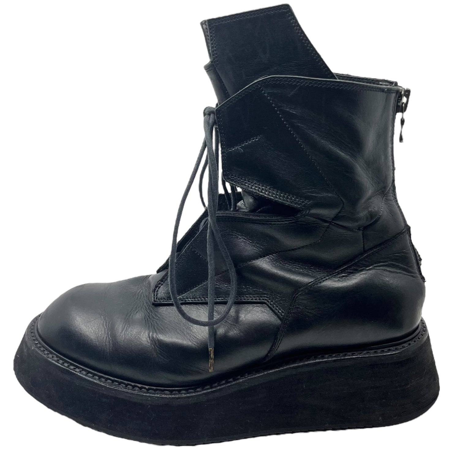 JULIUS(ユリウス) 16AW COW SKIN Void military back zip boots カウスキン ヴォイドミリタリー  バックジップ ブーツ 557FWM4-T 27.5～28.0cm ブラック