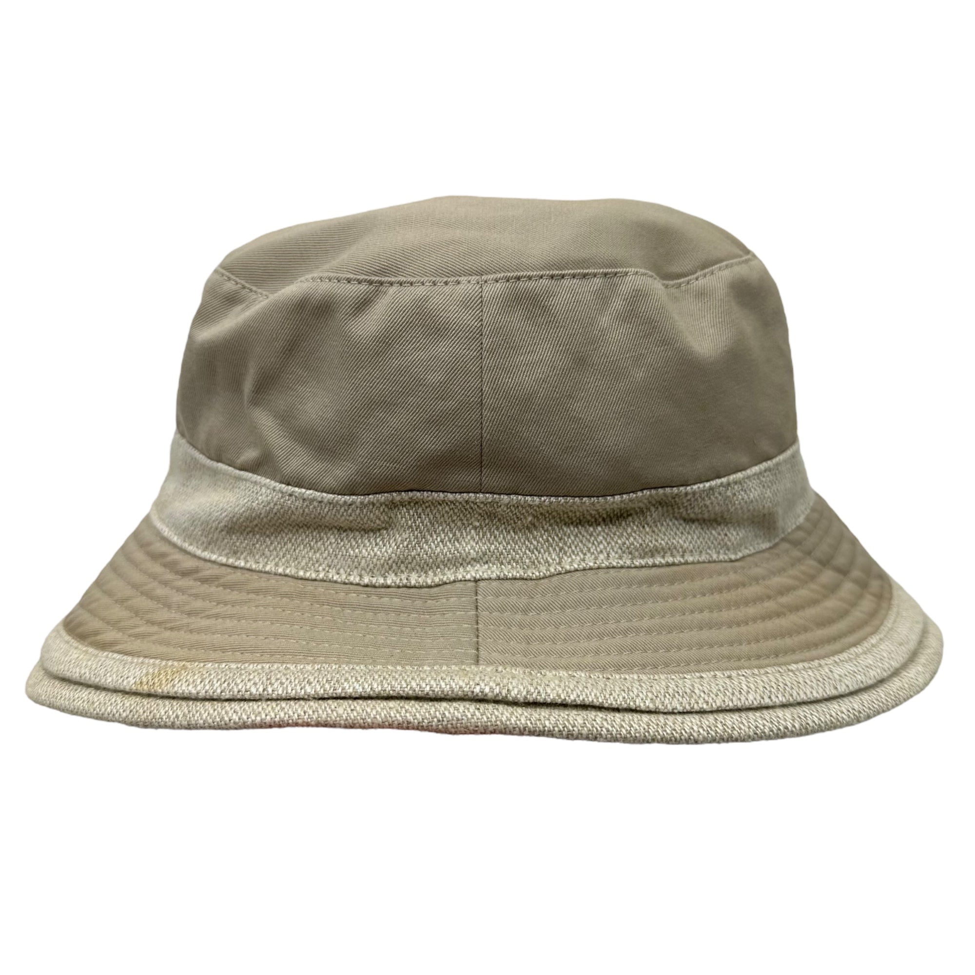 HERMES(エルメス) MOTSCH Double Brim Bucket Hat 2重 ツバ バケット ハット 56 ベージュ コットン リネン 帽子