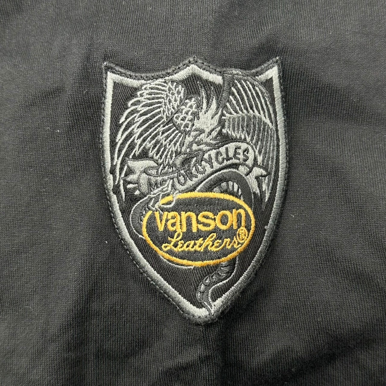 VANSON(バンソン) Eagle Embroidered L/S T-Shirt イーグル 刺繍 長袖 Tシャツ XL ブラック