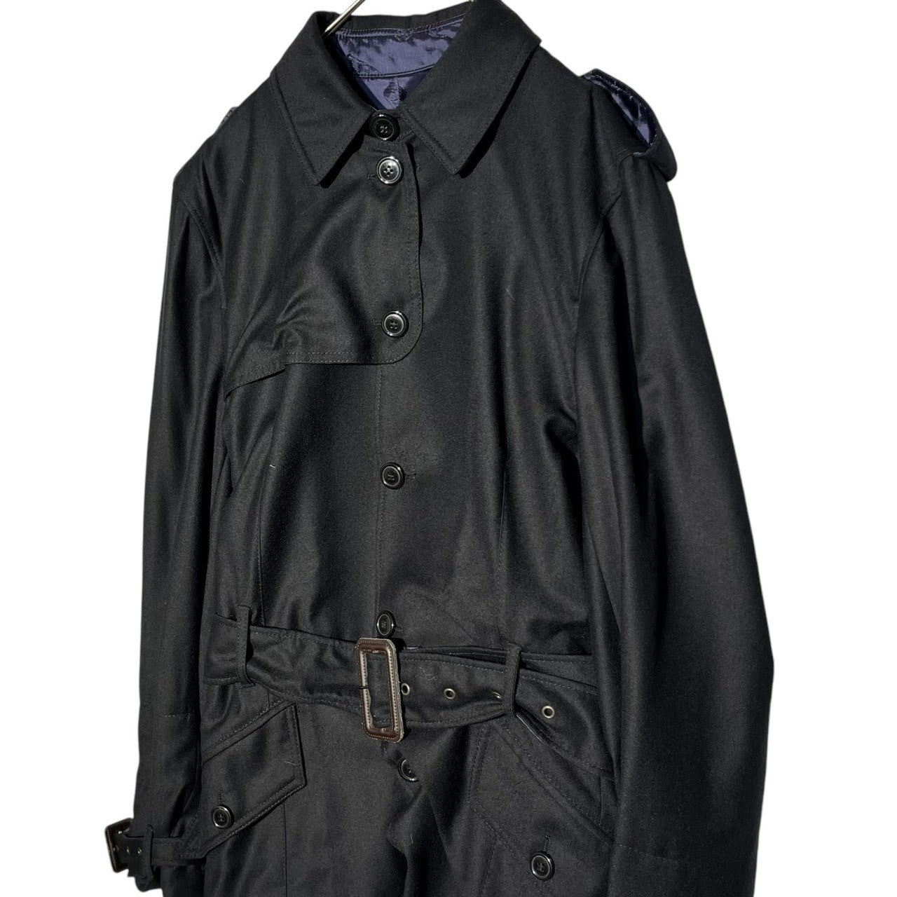 Vivienne Westwood MAN(ヴィヴィアンウエストウッドマン) 11AW Hem switching wool trench coat 裾切替 ウール トレンチコート VI-M1＊-79821 44(S) ブラック