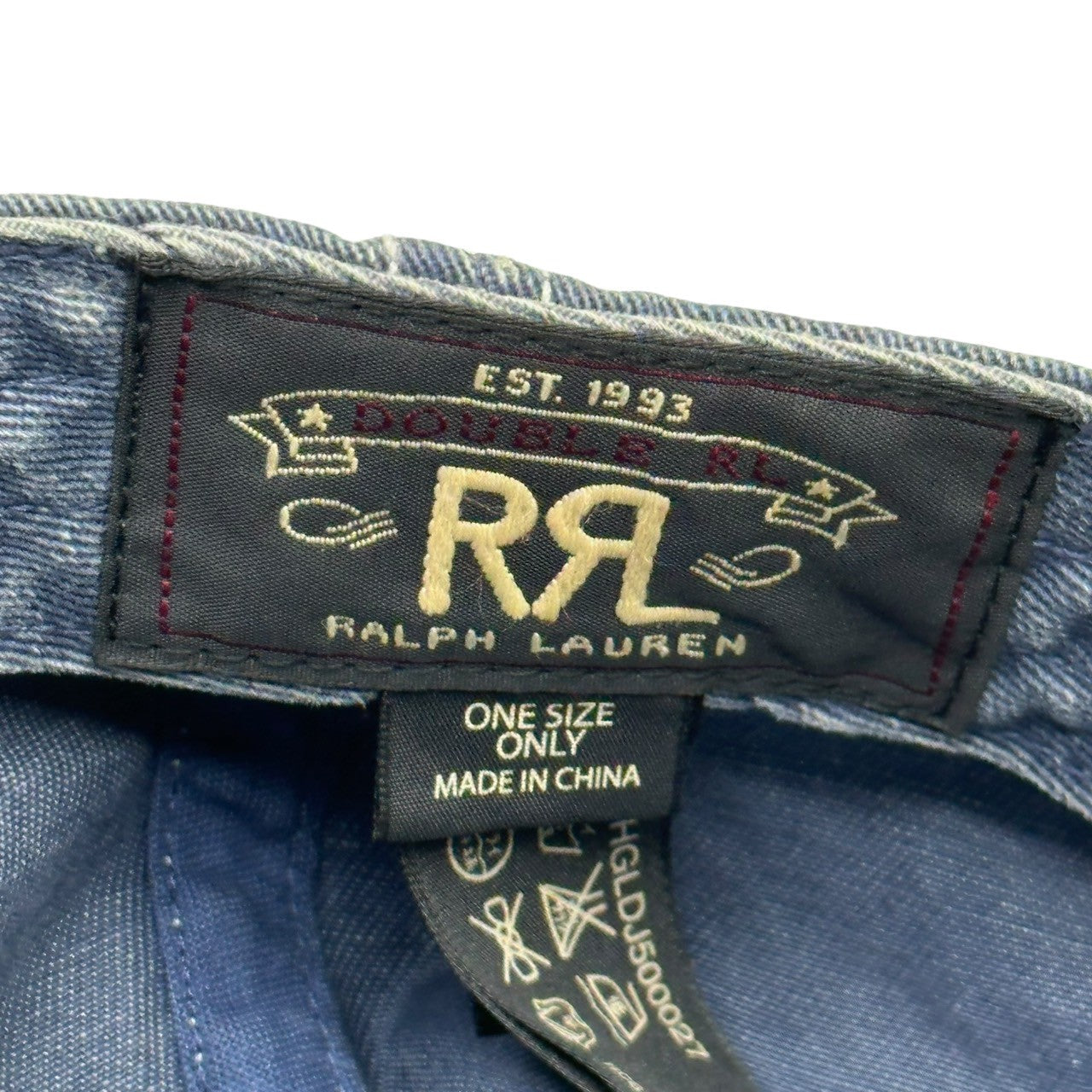 RRL(ダブルアールエル) Vintage processed denim logo Tracker cap ヴィンテージ加工 デニム ロゴ トラッカー キャップ ライトインディゴ