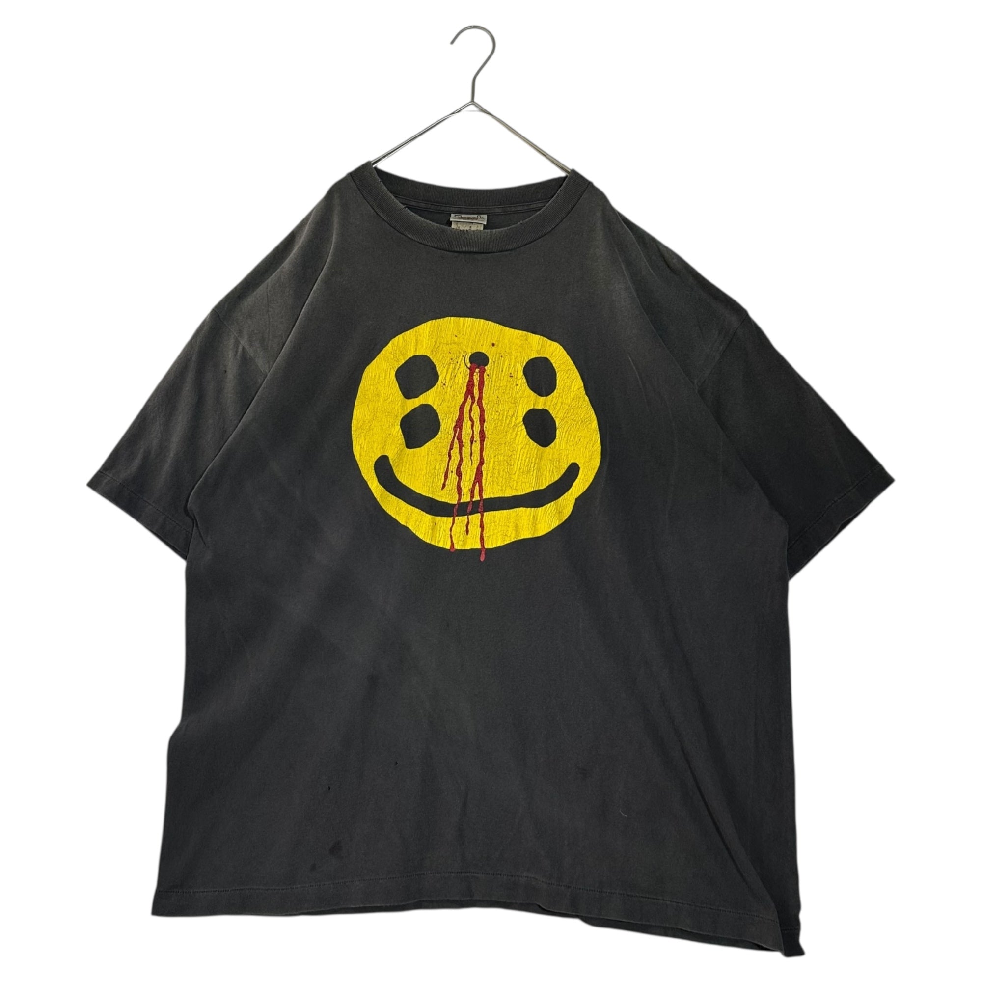 SAINT MICHAEL(セントマイケル) 24AW × Cactus Plant Flea Market CP_SS TEE/ SMILE / BLACK  スマイル プリント Tシャツ SM-YS1-0000-C01 XXL ブラック