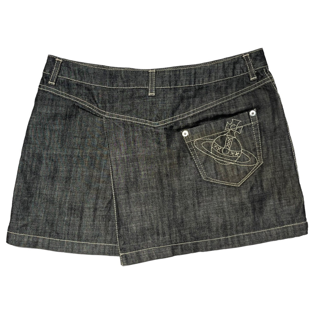 Vivienne Westwood RED LABEL(ヴィヴィアンウエストウッドレッドレーベル) 00's  Orbro logo zip denim mini skirt オーブ ロゴ ジップ デニム ミニ スカート 357-01-23005 3(L程度) インディゴ Y2K