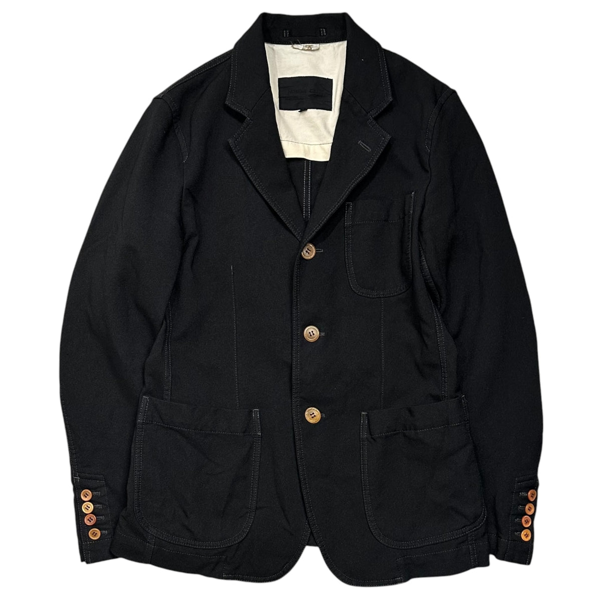 COMME des GARCONS HOMME DEUX(コムデギャルソンオムドゥ) 2016SS Garment-dyed polyester 3B jacket ポリエステル 製品染め 3B ジャケット DQ-J054 XS ブラック AD2015