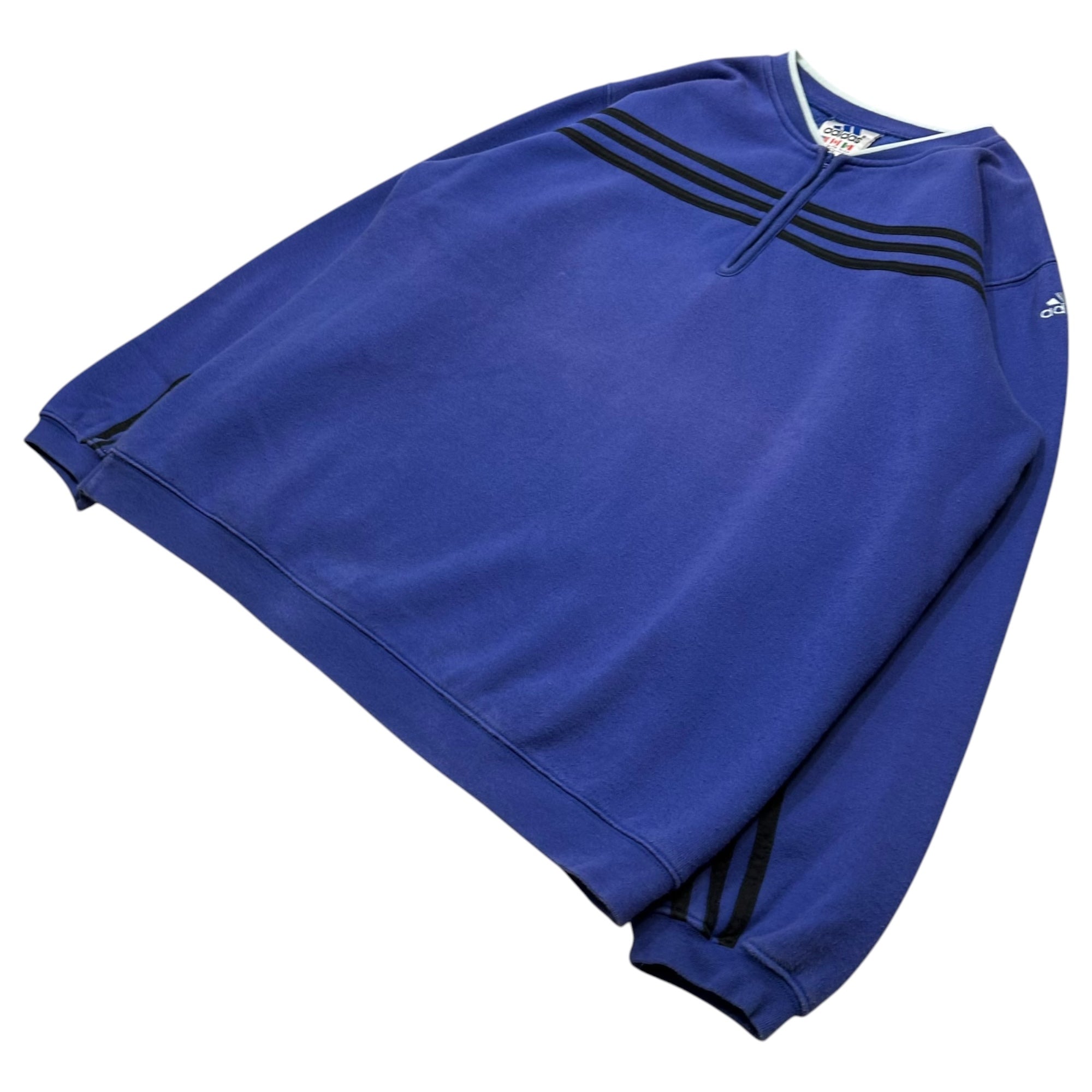 adidas(アディダス) 1990’s Half-Zip Sweatshirt ハーフジップ スウェット M パープル 90年代 万国旗タグ ガイコツ