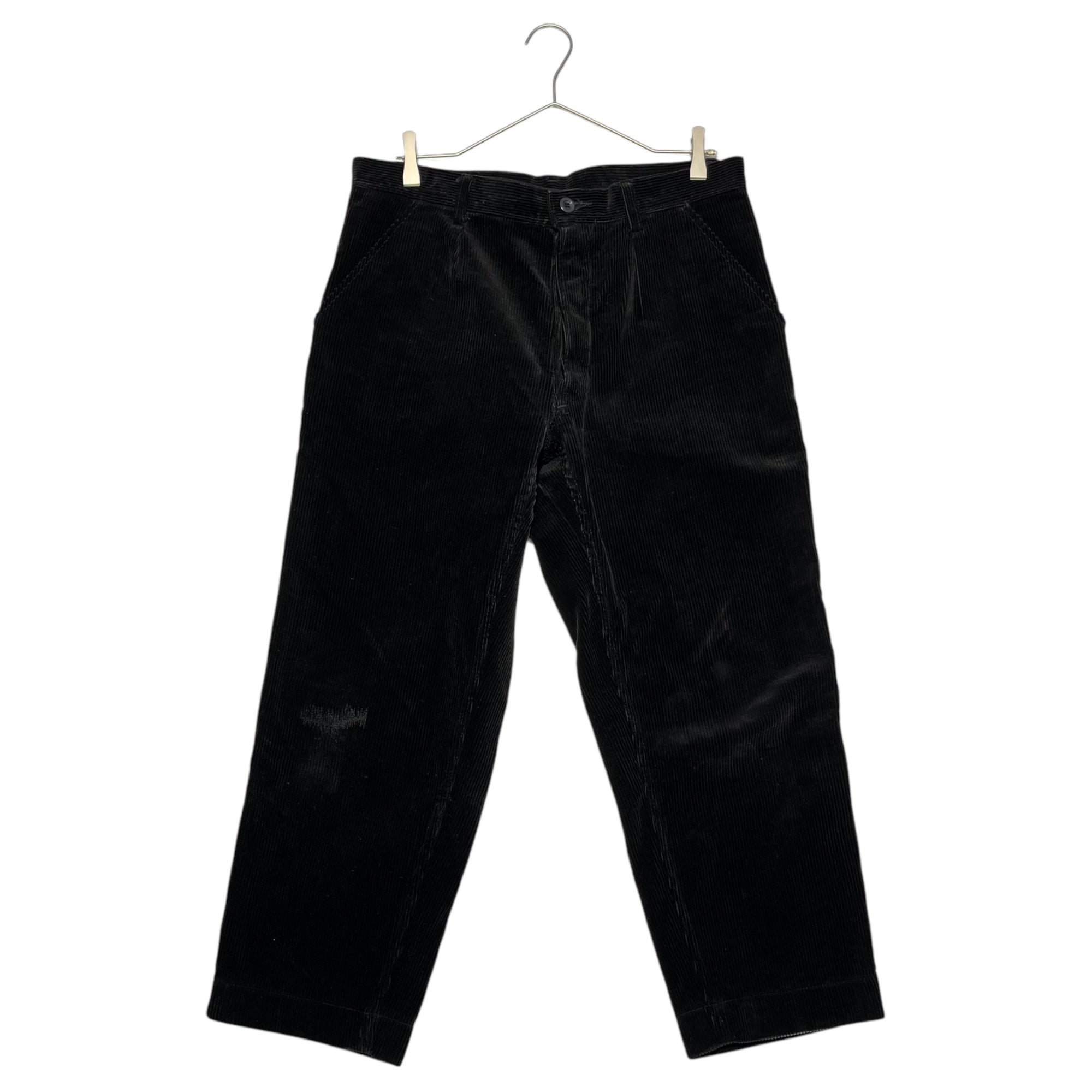 Euro vintage(ヨーロッパヴィンテージ) France made Thick ribbed corduroy trousers 太畝 コーデュロイ トラウザー 42(L程度) ブラック フランス製 ヴィンテージ 古着 ユーロ ワーク