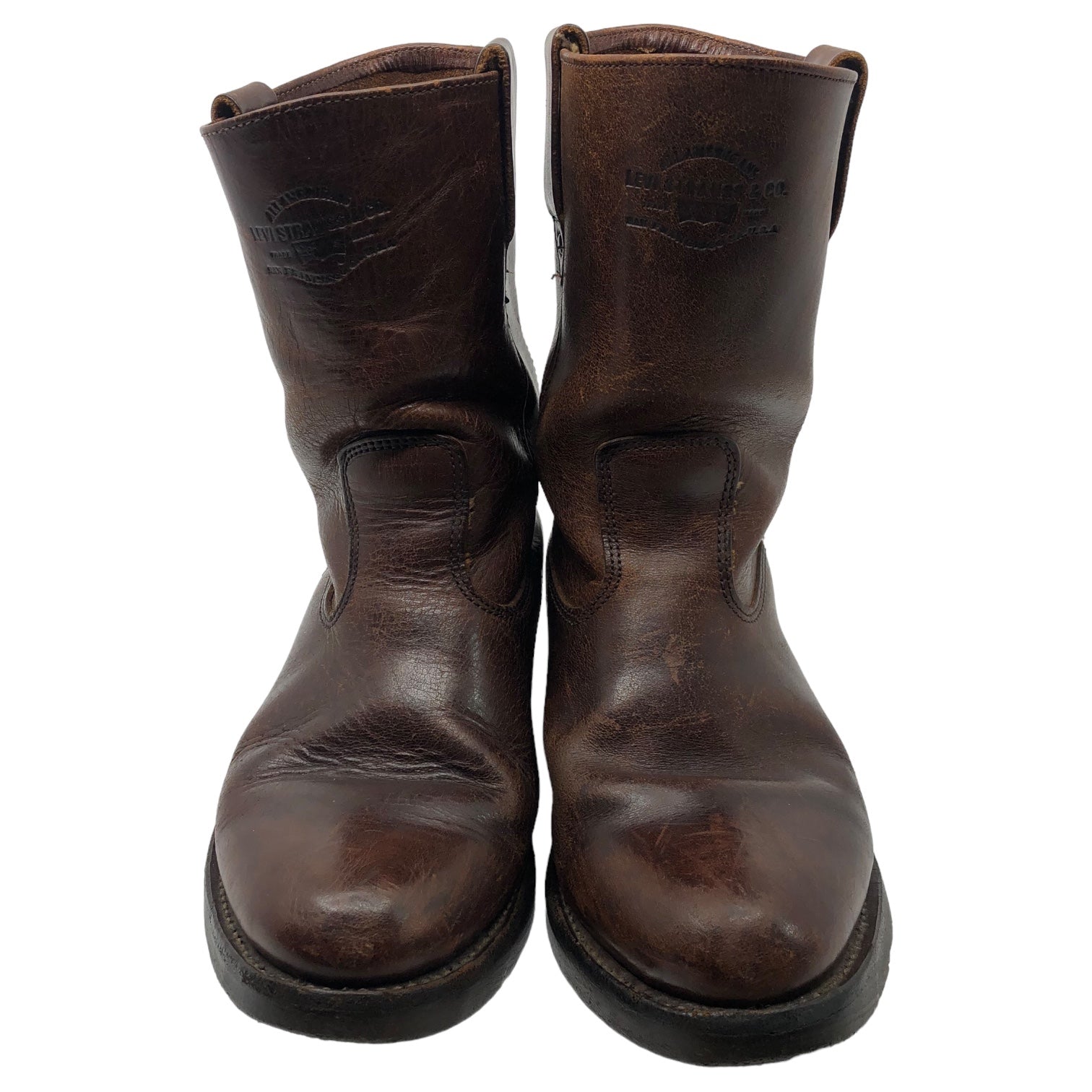 Levi's(リーバイス) 70's ~ vintage western boots ヴィンテージ ウエスタン ブーツ 表記消え(25cm程度) ブラウン ヴィンテージ ロゴ タブ