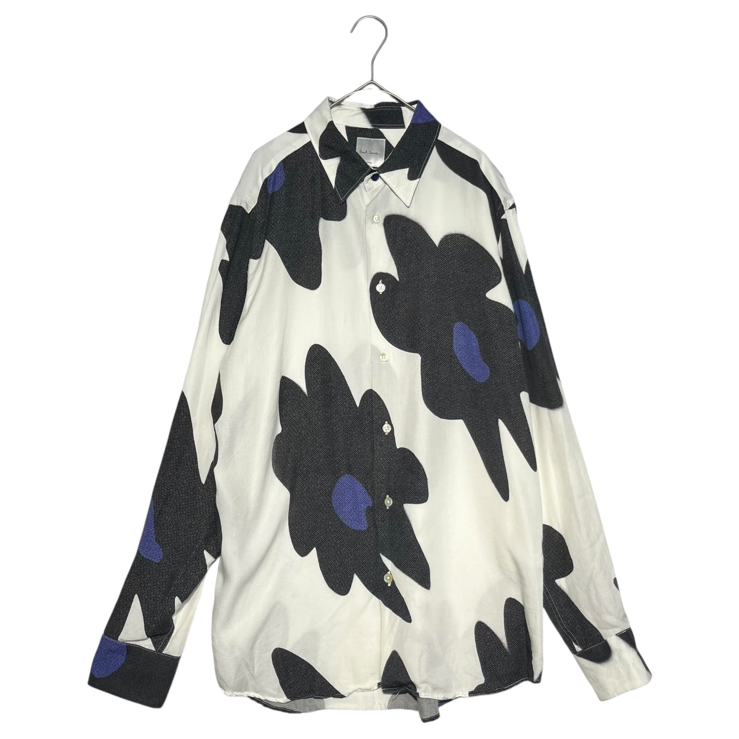 PAUL SMITH(ポールスミス) Flower print cellulose L/S shirt フラワー プリント セルロース 長袖 シャツ PF-CR-80041 L ホワイト