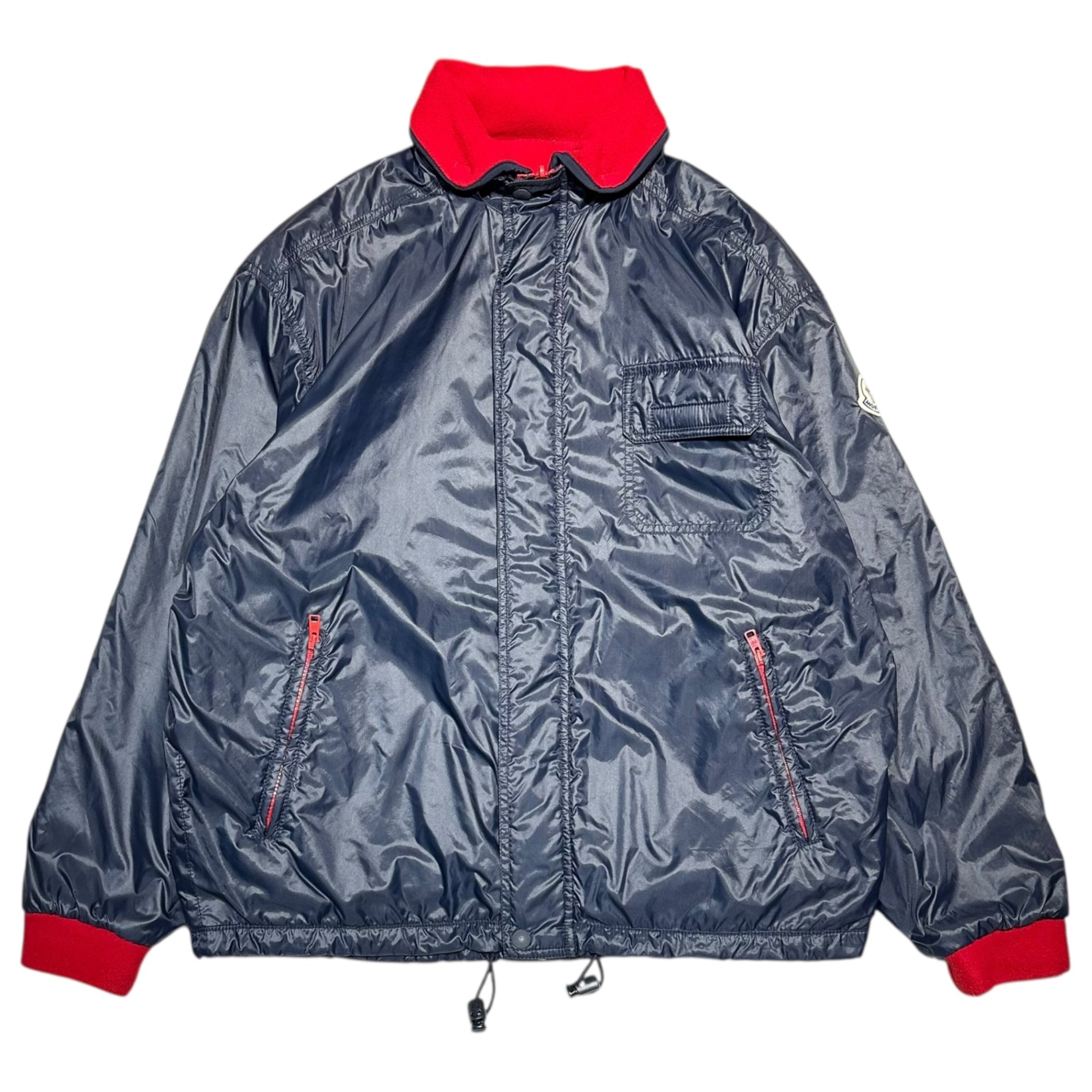 MONCLER(モンクレール) Fleece Reversible Logo Patch Decorative Zip-Up Jacket フリース リバーシブル ロゴワッペン 装飾 ジップアップ ジャケット M ネイビー×レッド HUSKY OLD
