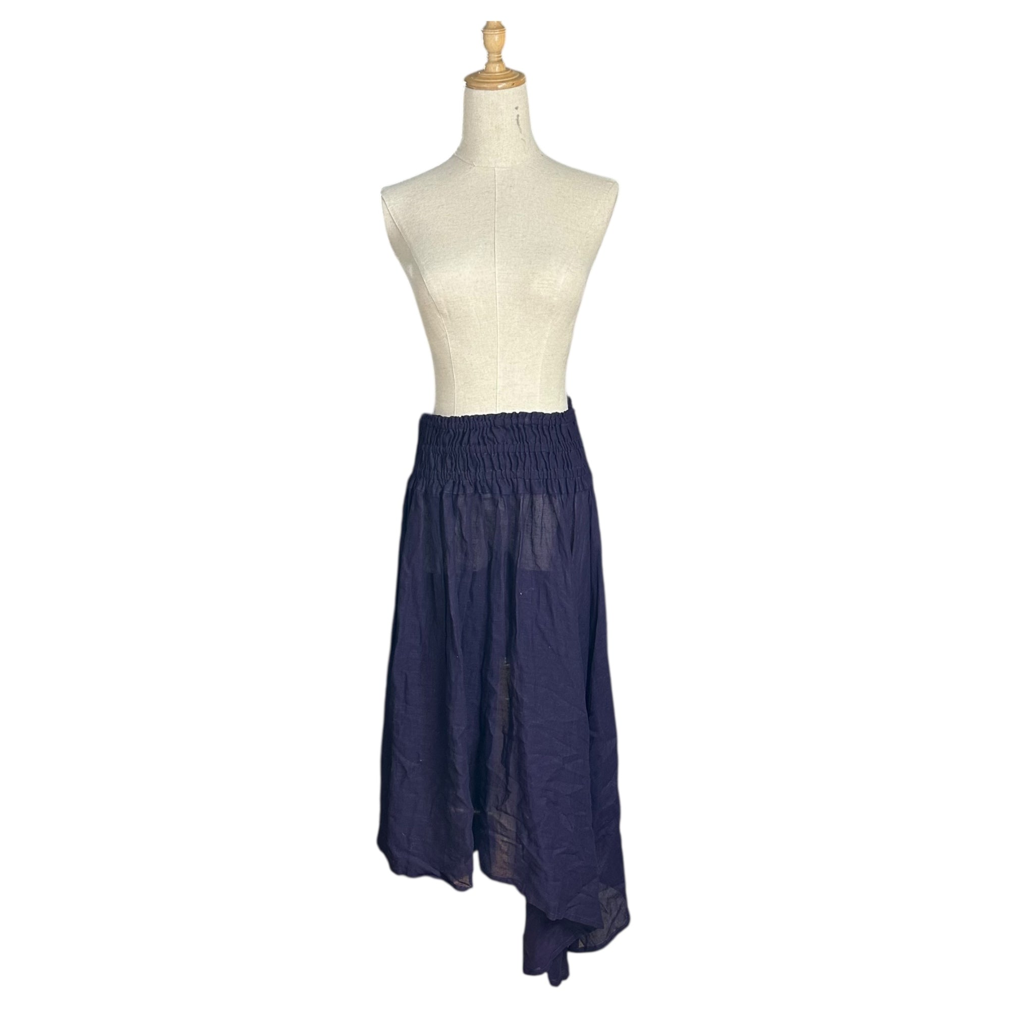 Y's Red Label(ワイズレッドレーベル) Linen Gathered Draped Skirt リネン ギャザー ドレープ スカート YD-S63-362 2(M程度) パープル