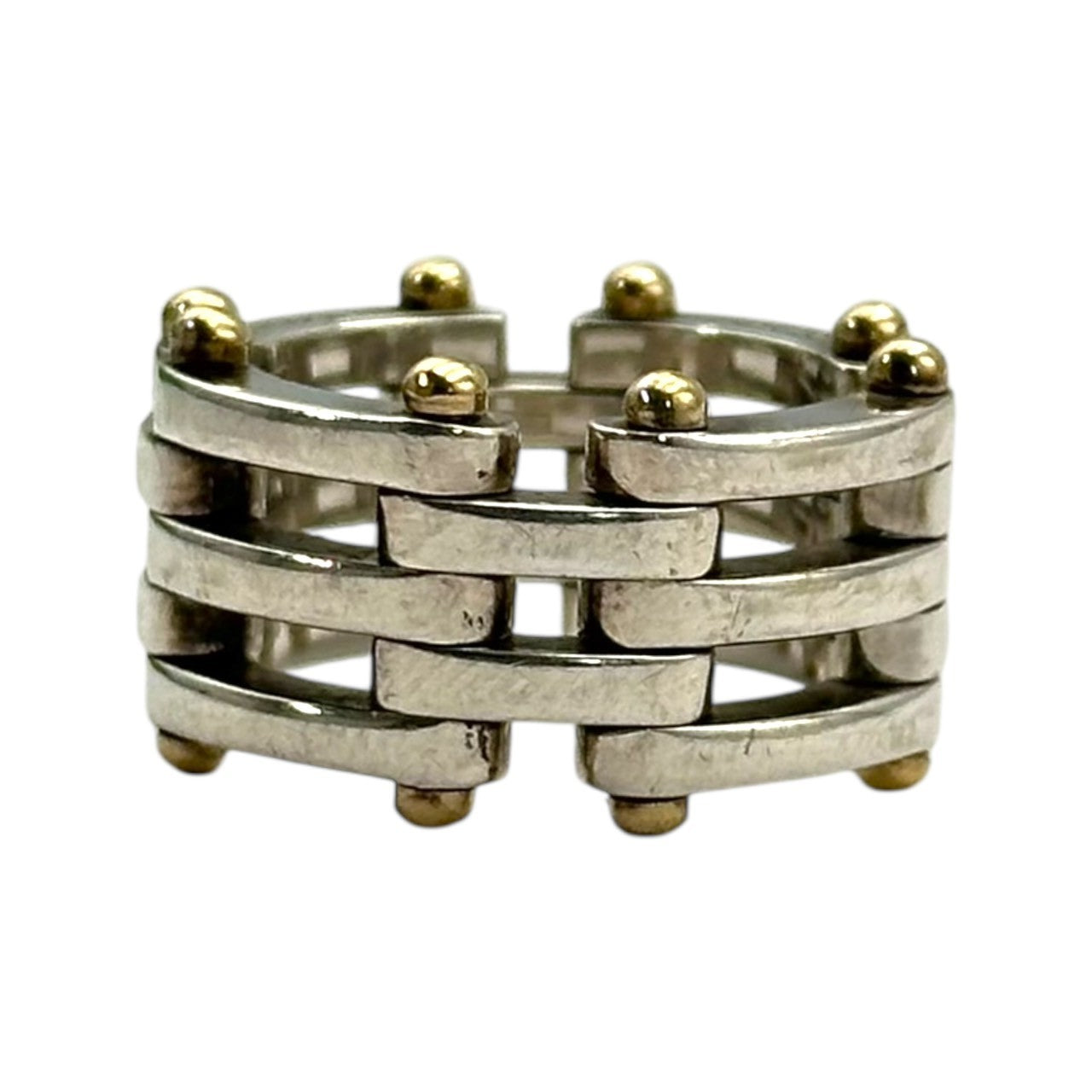 TIFFANY & CO.(ティファニー) Silver & Gold Two-Tone Gate Ring シルバー ゴールド コンビ ゲート リング 10号 シルバー×ゴールド