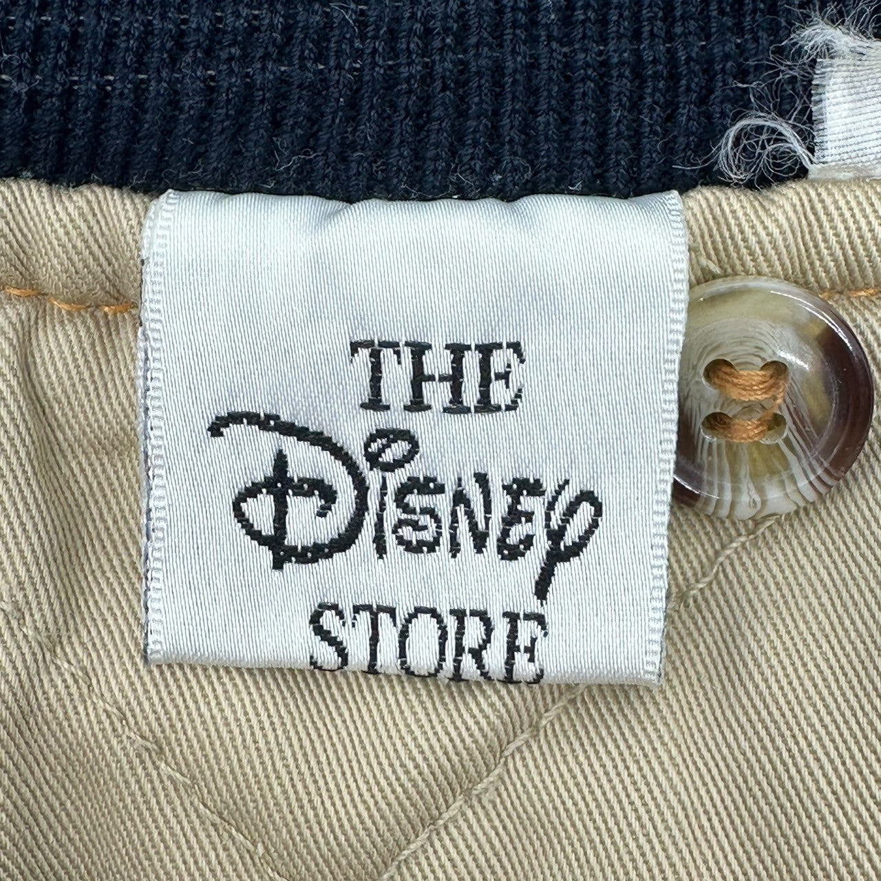 Disney(ディズニー) 90's "MICKEY MOUSE" Denim Stadium Jacket ミッキー デニム 切替 スタジャン 表記無(L程度) ライトインディゴ×カーキ 90年代 ヴィンテージ ジャケット ブルゾン 古着