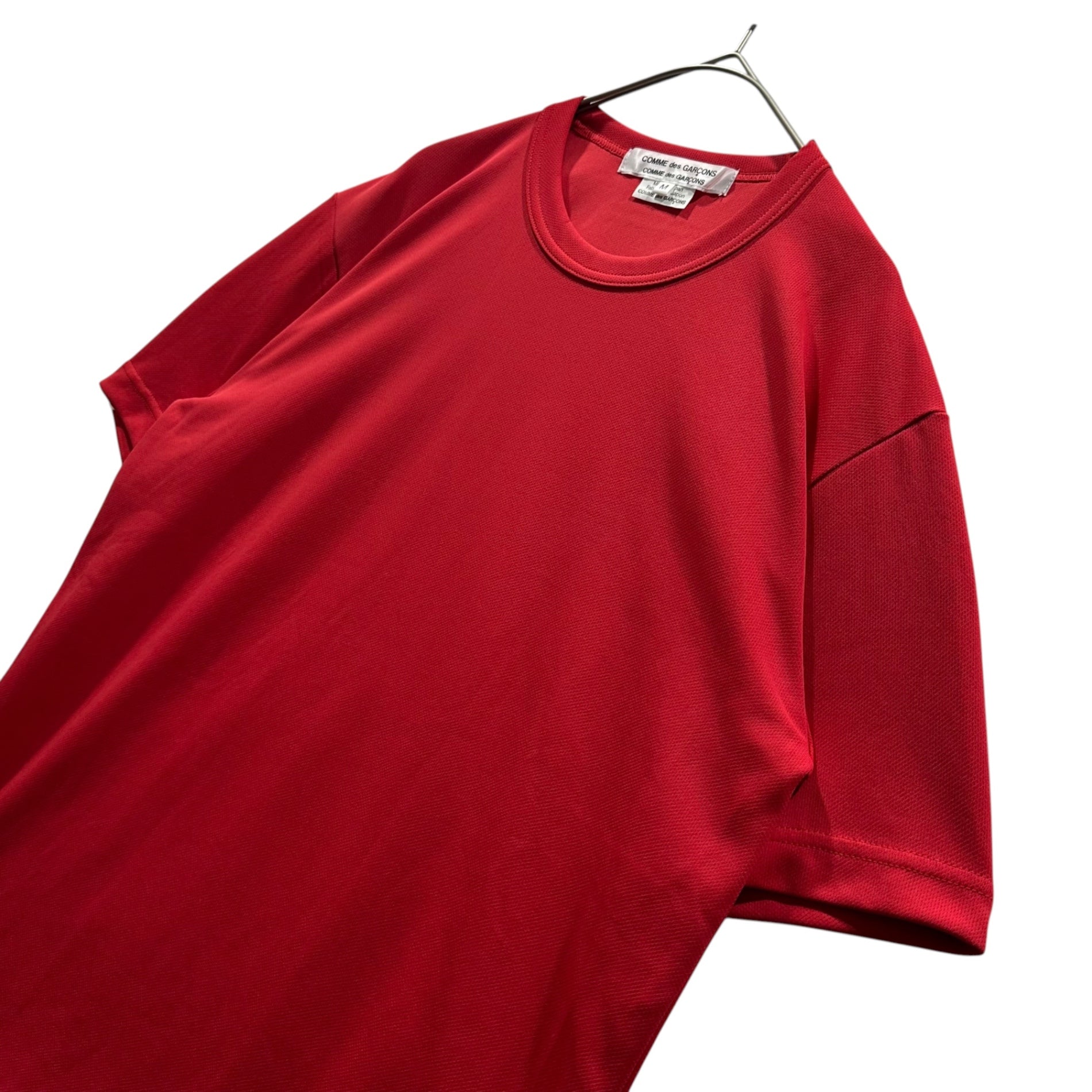 COMME des GARCONS COMME des GARCONS(コムデギャルソンコムデギャルソン) 2025AW Polyester Tee ポリエステル Tシャツ RO-T024 M レッド AD2025