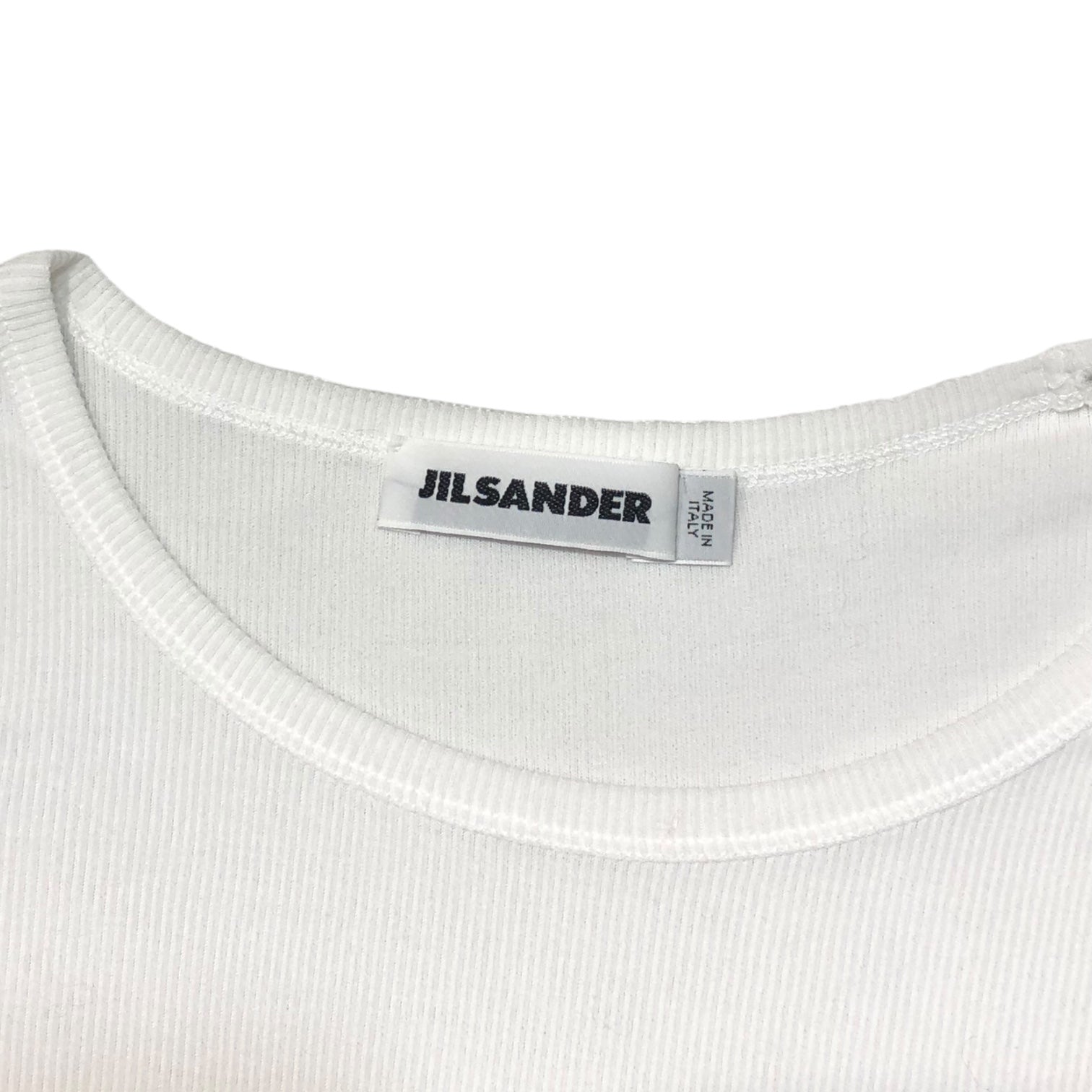 JIL SANDER(ジルサンダー) 11SS Cotton rib cut and sew コットン リブ カットソー 20111W00193 S  ホワイト ラフシモンズ期 Tシャツ