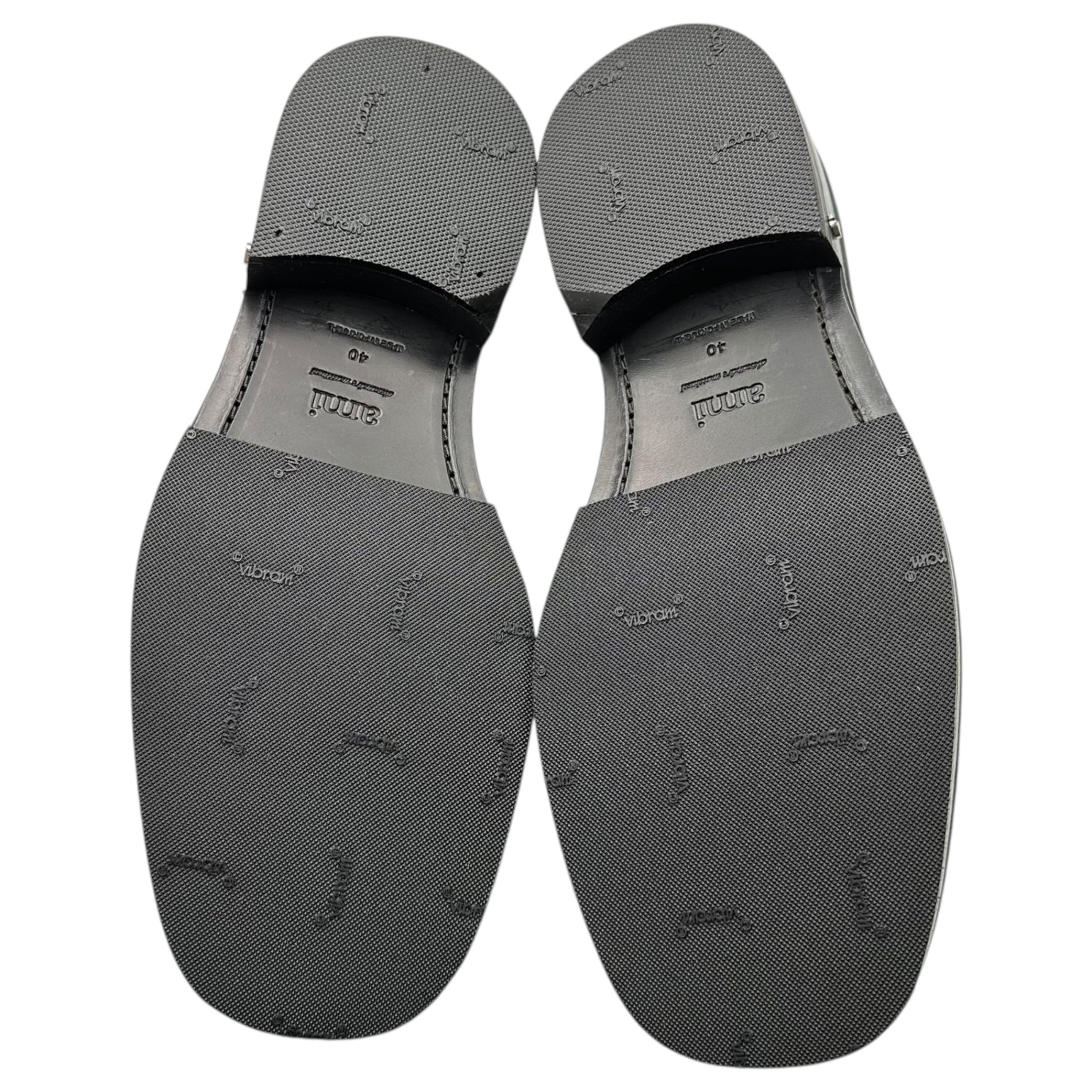 AMI PARIS(アミパリス) Square-Toe Shoes with Python Accents パイソン 切替 スクエアトゥ レザー シューズ 40(25.0～25.5cm程度) ブラック×ブラウン