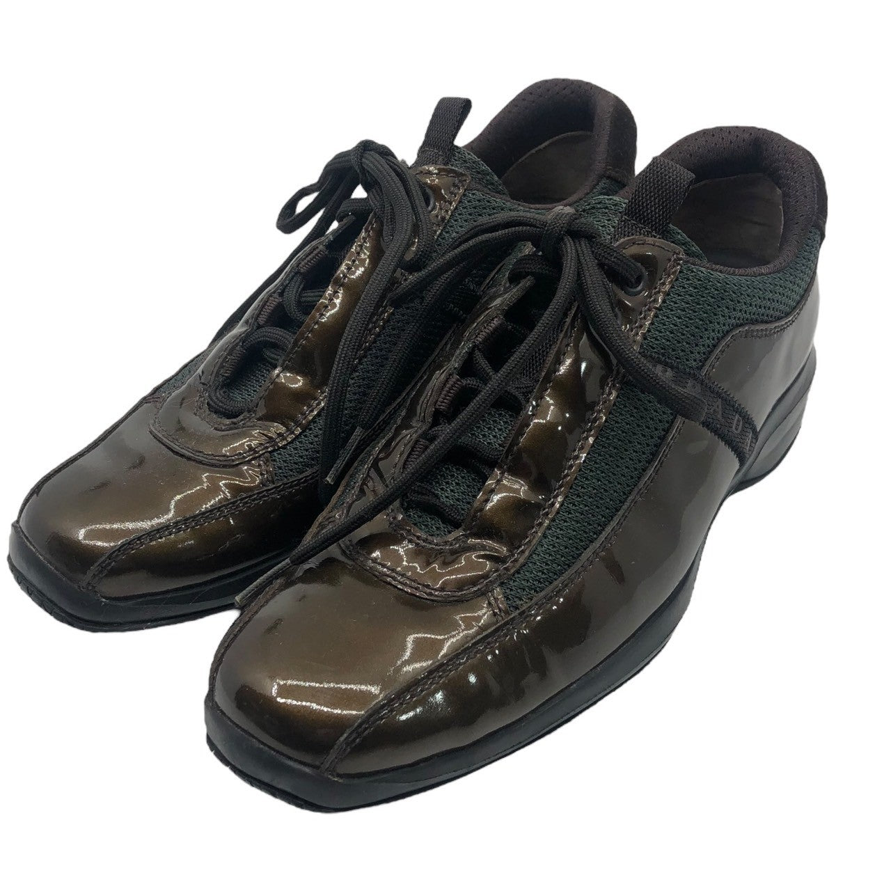 PRADA SPORT(プラダスポーツ) 00's enamel tech shoes エナメル テック シューズ ローカット スニーカー 3261 37(23.5cm程度) ブラウン×グレー