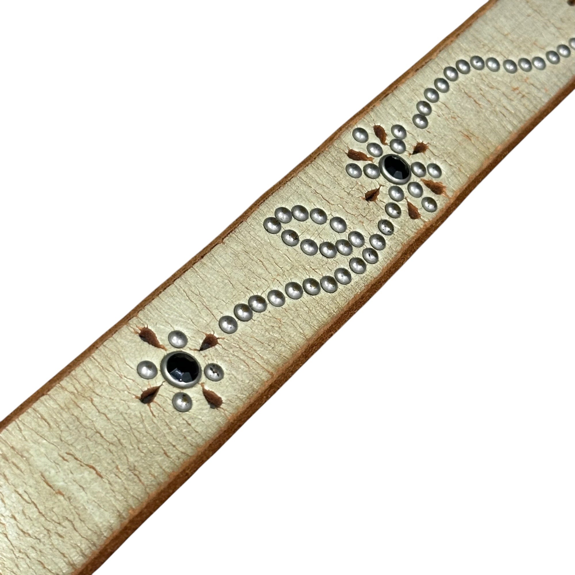 Hawk company(ホークカンパニー) Studded Leather Belt スタッズ レザー ベルト L ホワイト